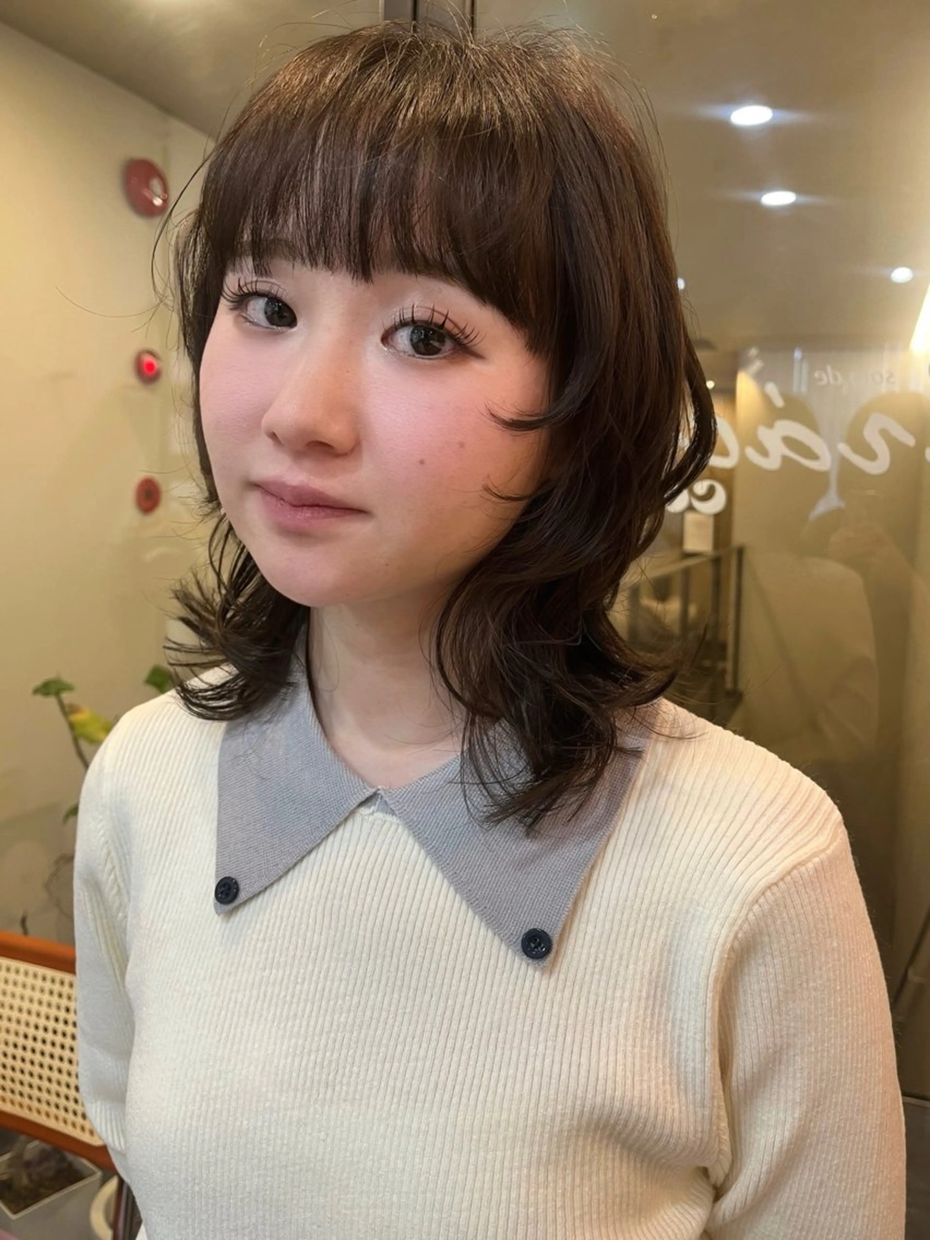 ミディアム ミディアムパーマ レイヤー/暖色/ 髪質改善/永礼芳果のヘアスタイル