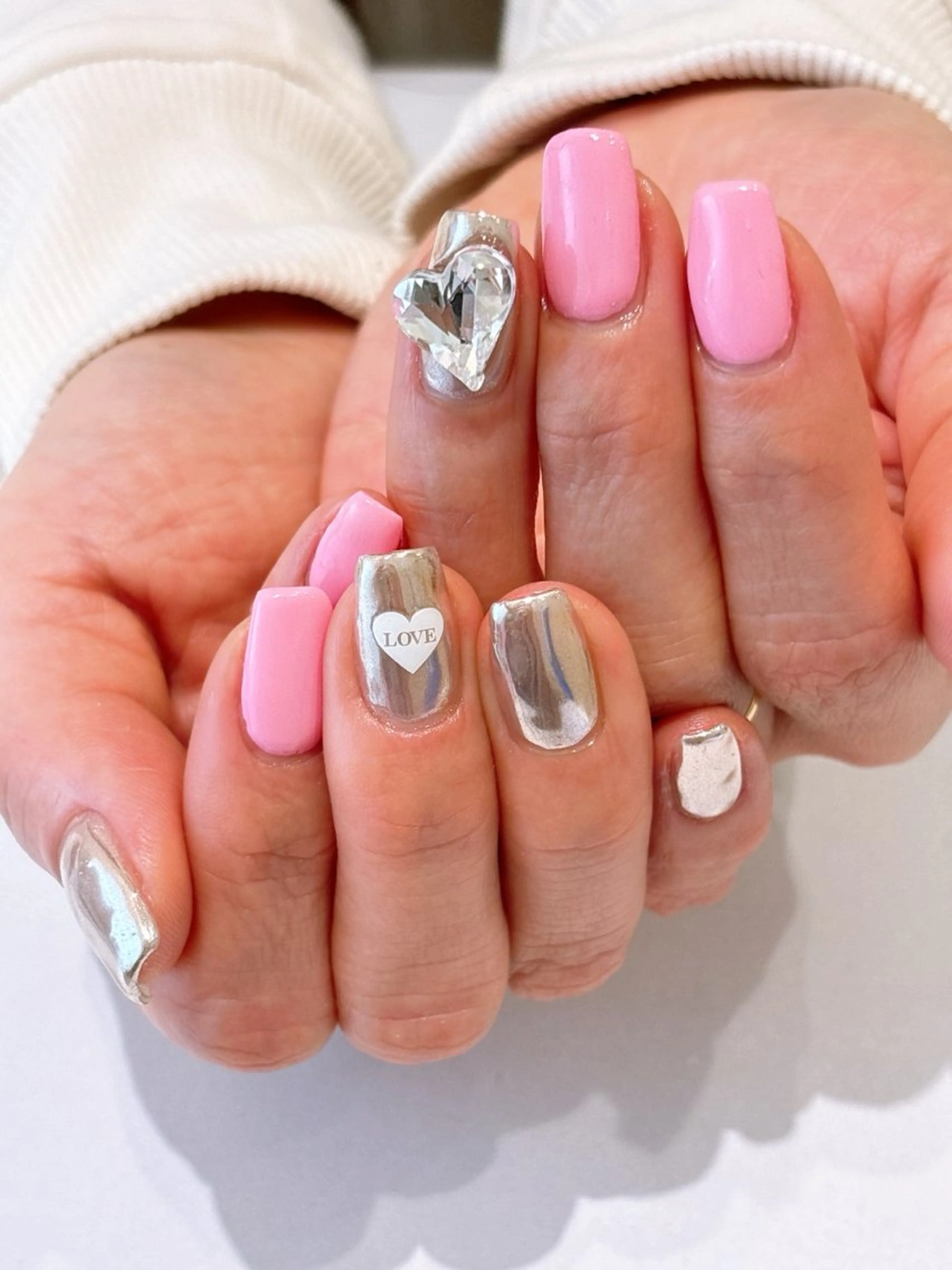 ネイル ハート リボン バレンタイン Ann nailのネイルデザイン