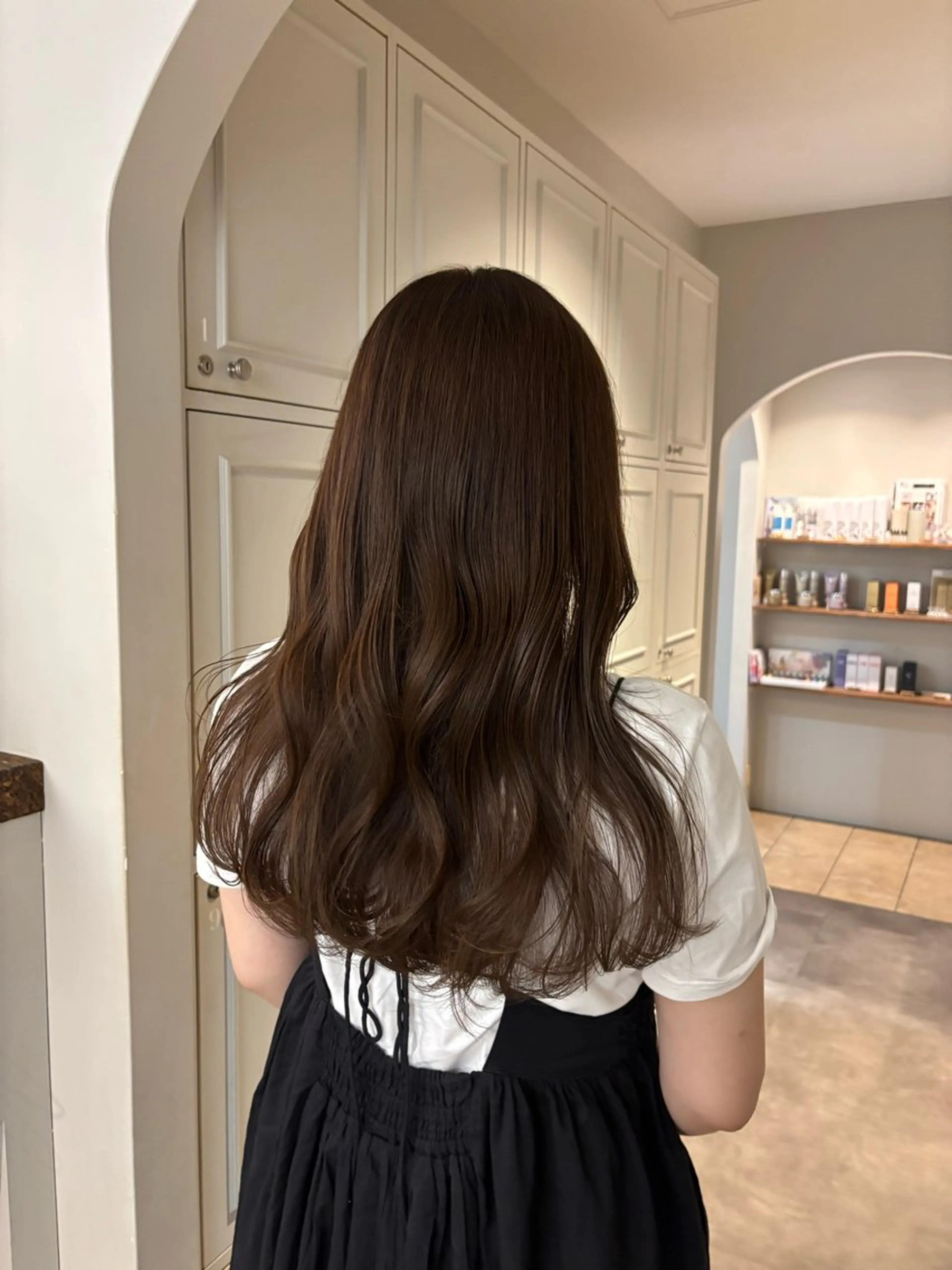 ロング カット ヘアカラー ハイトーン/透明感 カラー/下出有沙のヘアスタイル