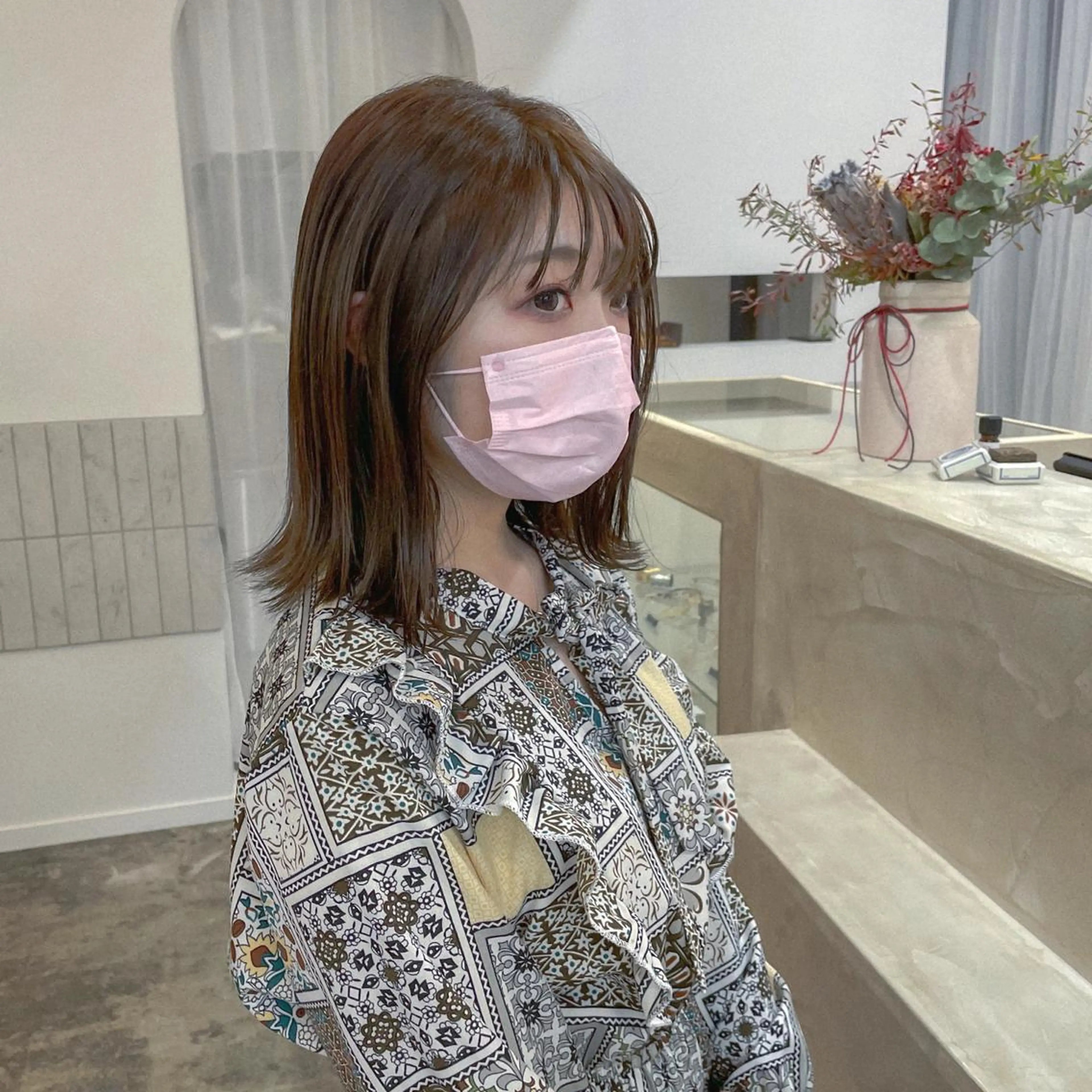 ミディアム カラー スギヤマ ショウゴのヘアスタイル