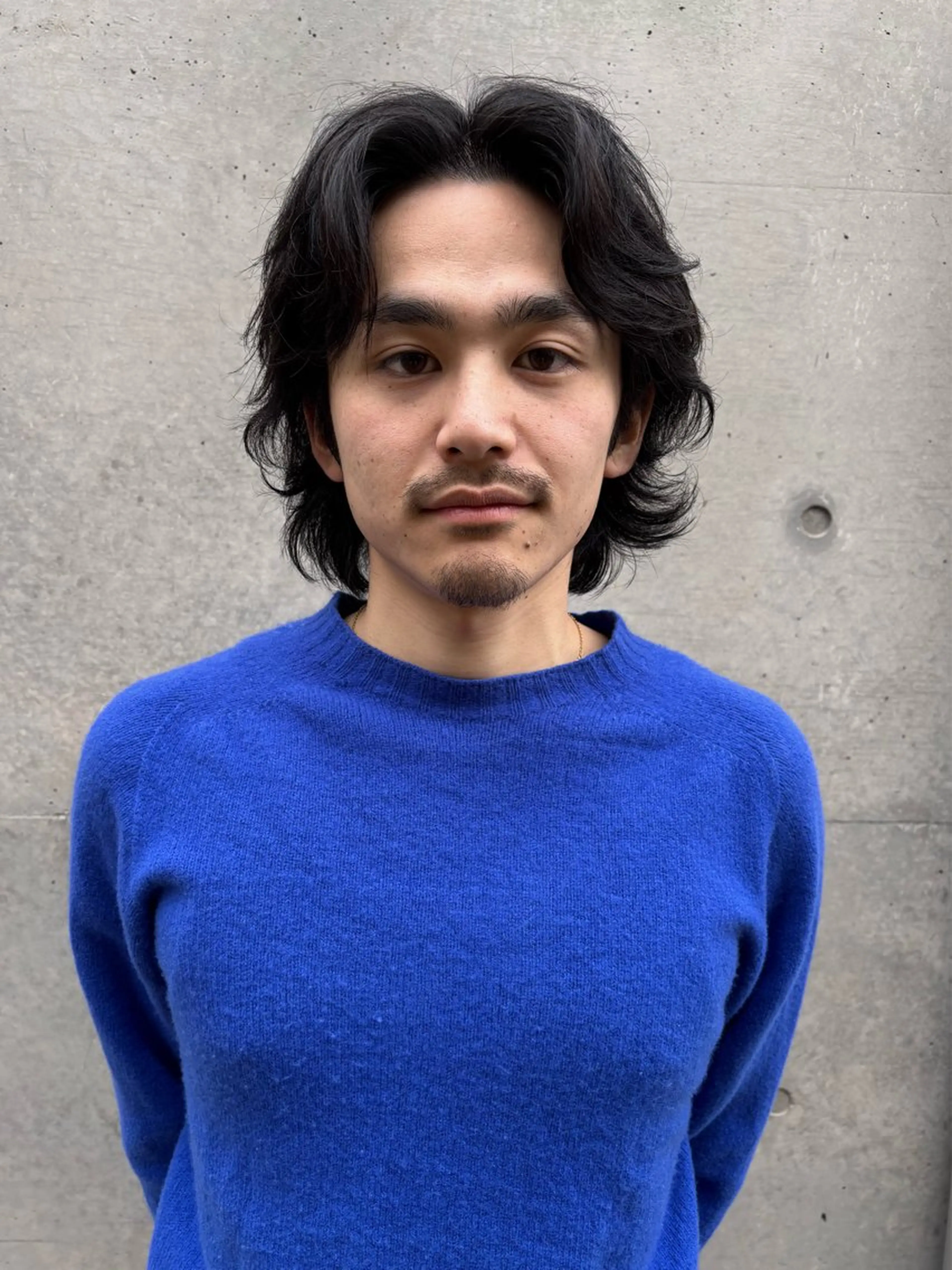 ミディアム カット パーマ メンズ専門ブリー チカラー⚡️リュウジのヘアスタイル