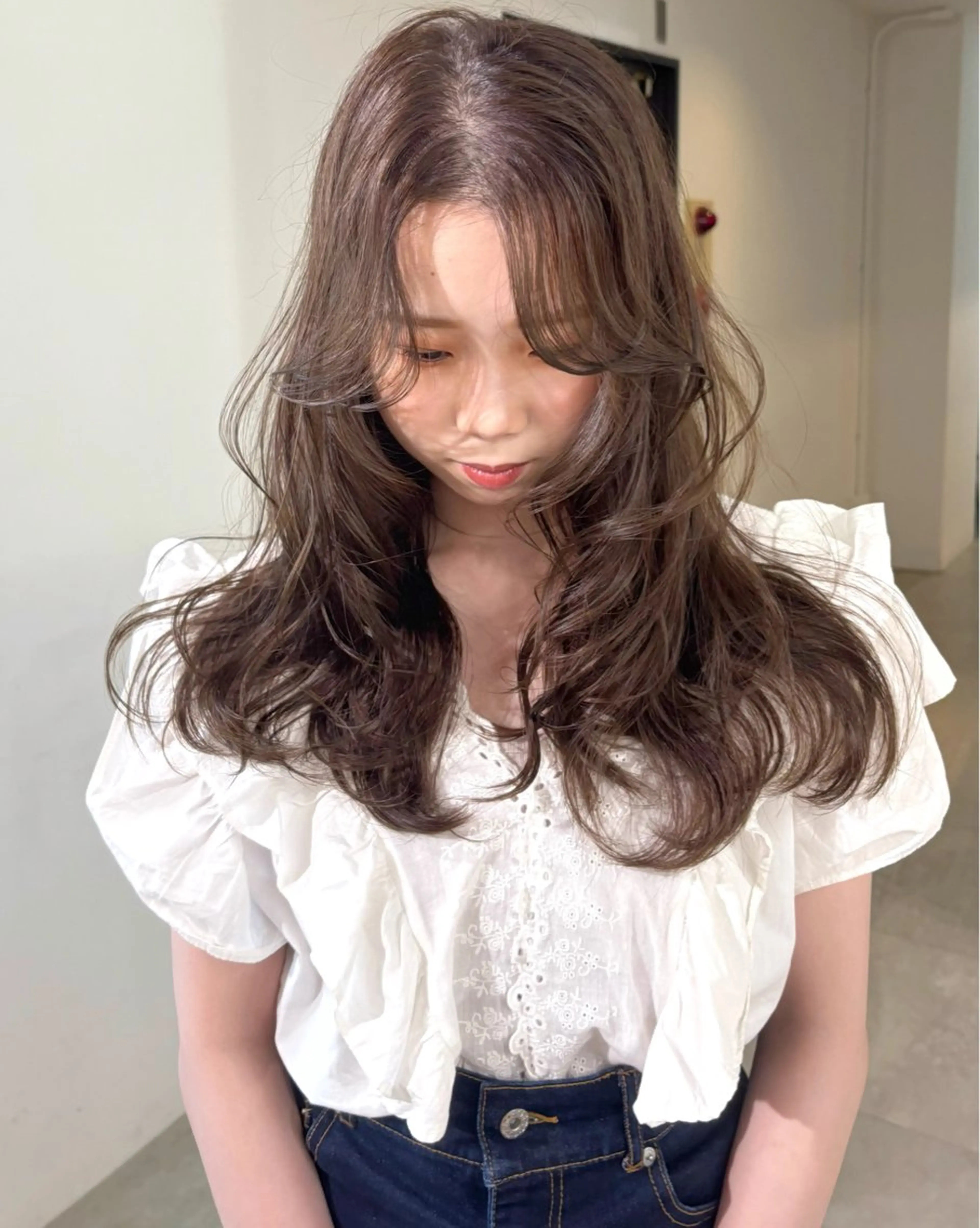 ロング カラー ブリーチ 透明感カラー ダブルカラー ブリーチなしカラー ヘアカラー mizuki/ピンク ベージュ.レイヤーのヘアスタイル