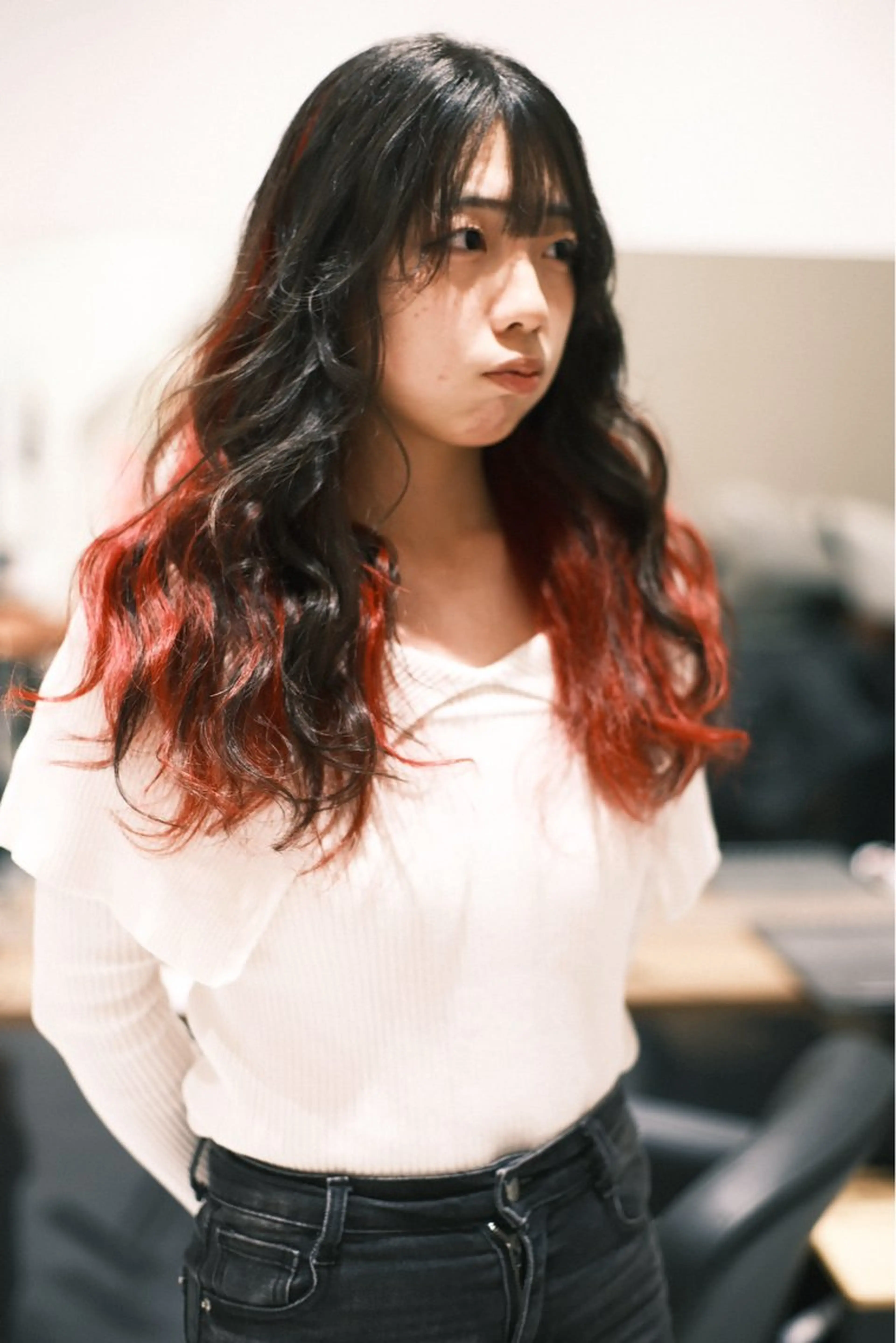 セミロング カラー ヘアアレンジ ヘアカラー トリートメント T.a.g中崎町所属・個性爆弾💣 ダブルカラー/ゆかのヘアスタイル