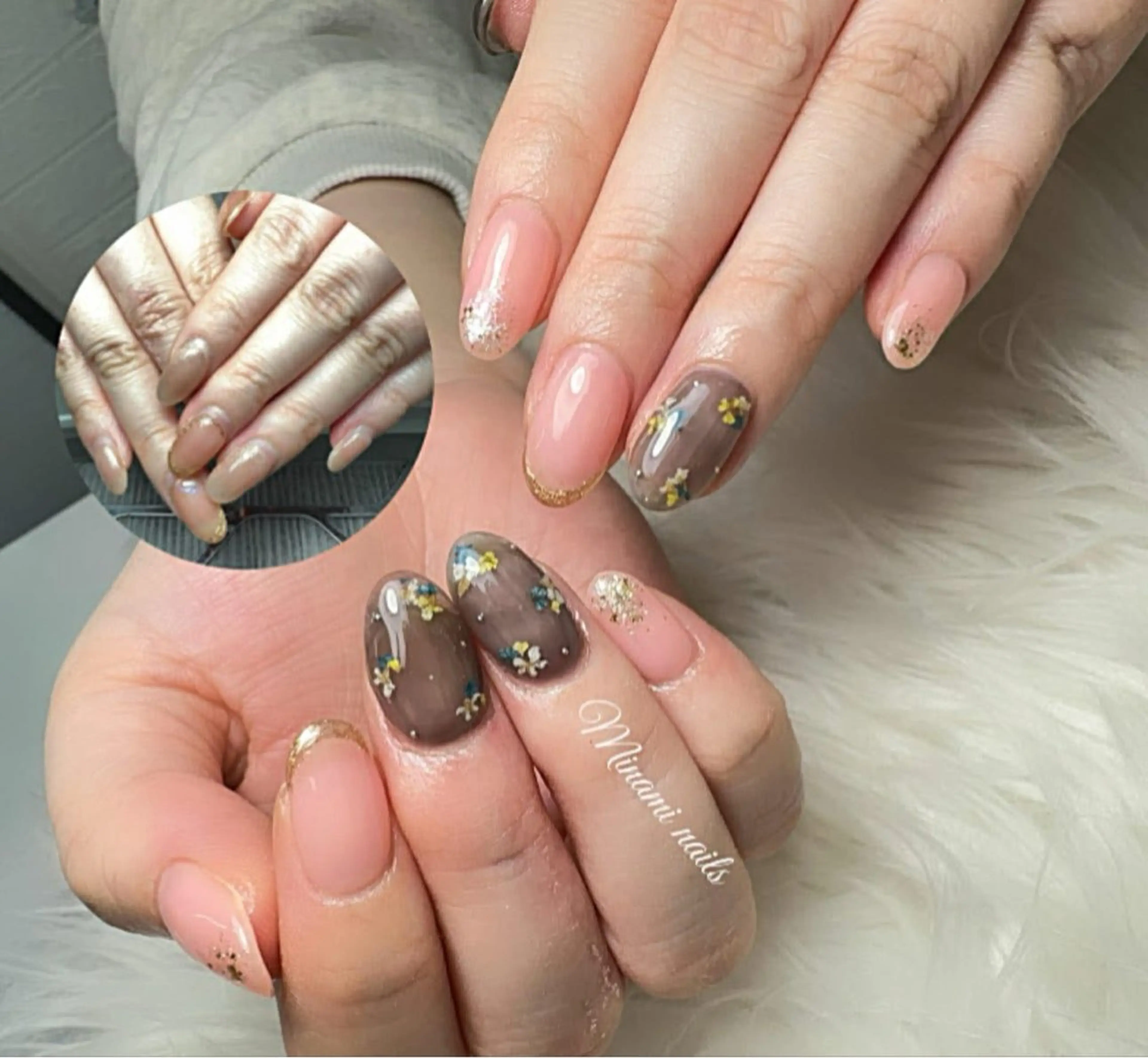 ネイル アートネイル オーロラネイル ガーリー キラキラネイル 韓国ネイル Minami Nailsのネイルデザイン