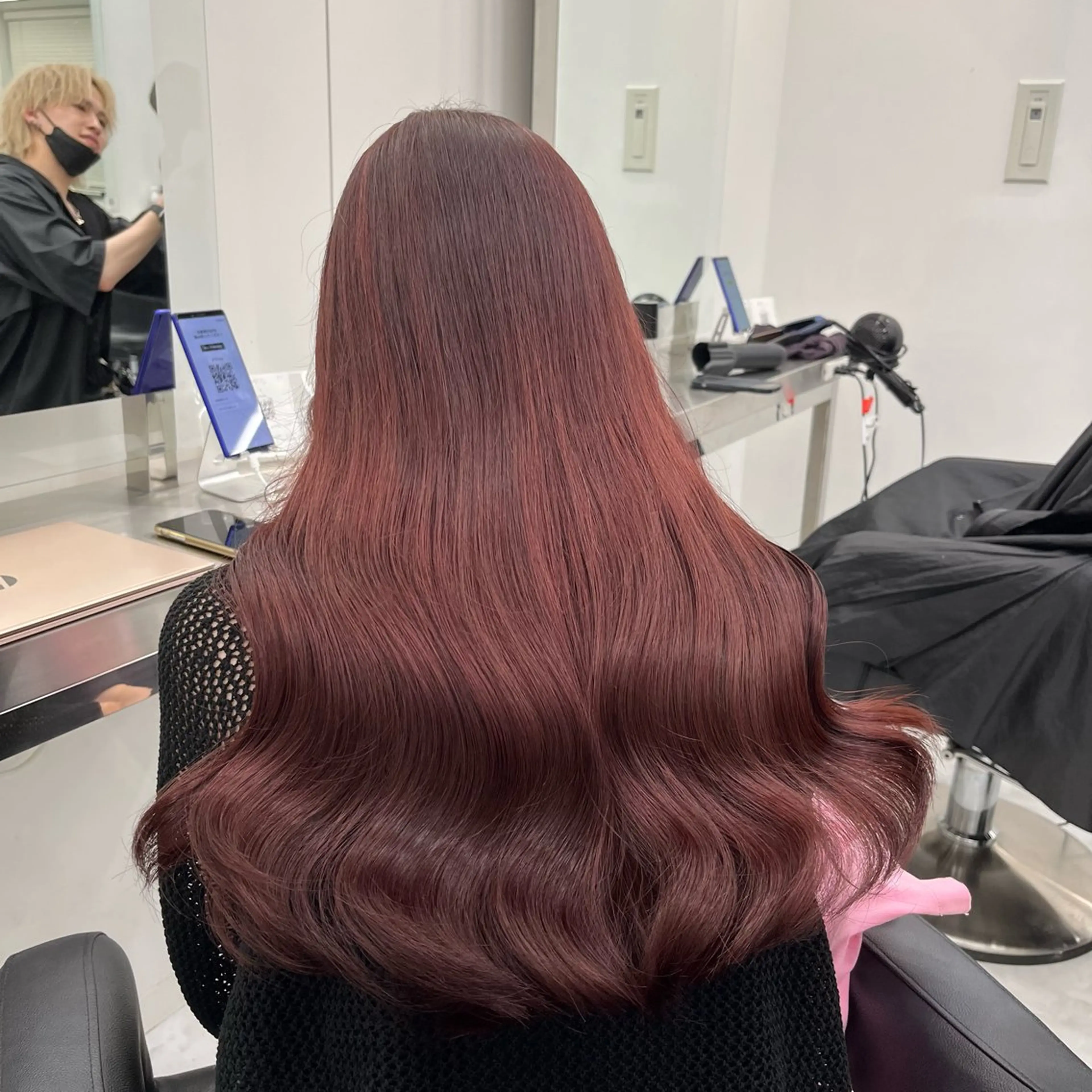 ロング カット ヘアカラー トリートメント ヘアセット 💗韓国暖色ヘア NO.1💗🪽のヘアスタイル