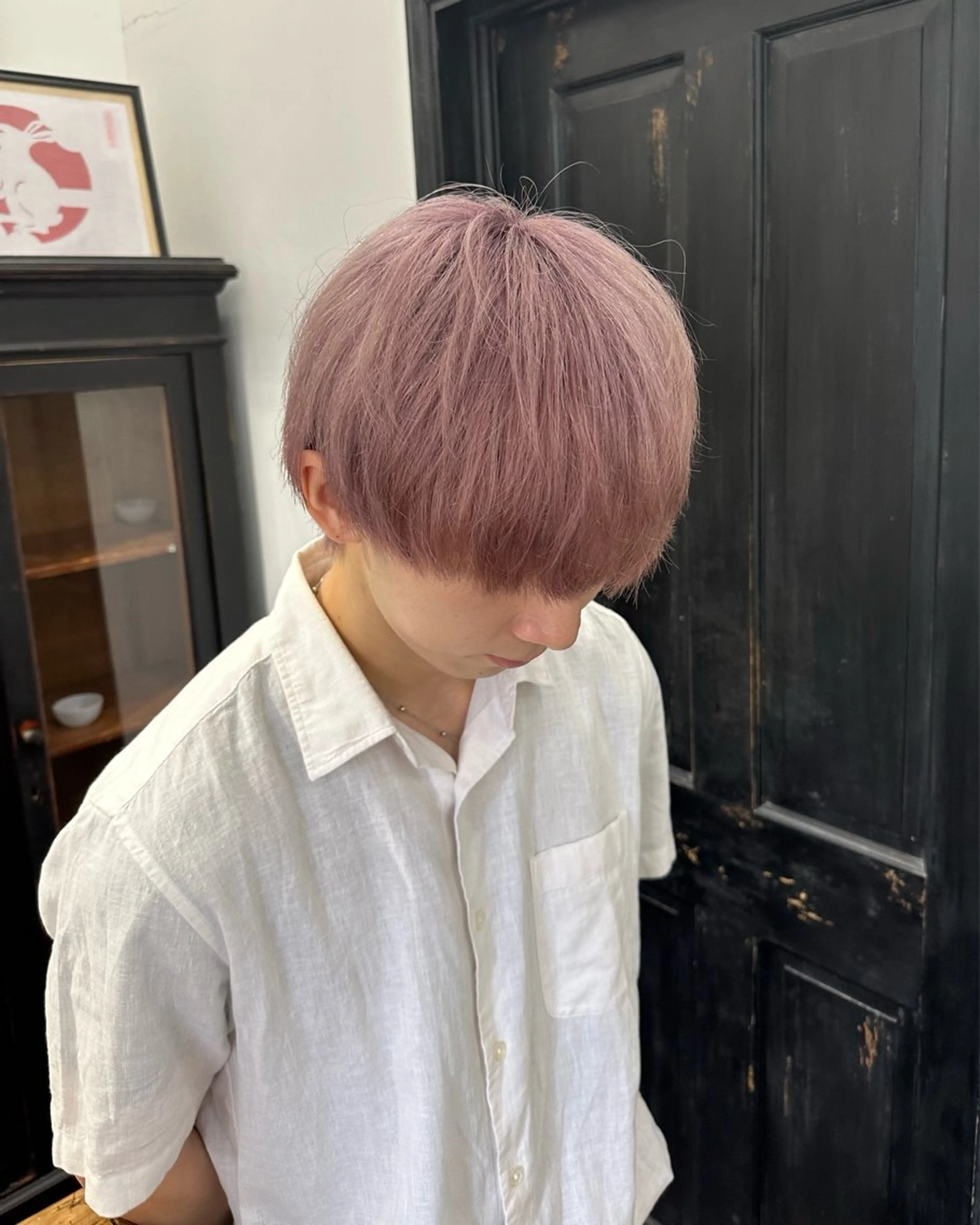 ミディアム カラー ブリーチ ピンクカラー REAL 心斎橋所属・ブリーチ/ベージュ /natsumiのヘアスタイル