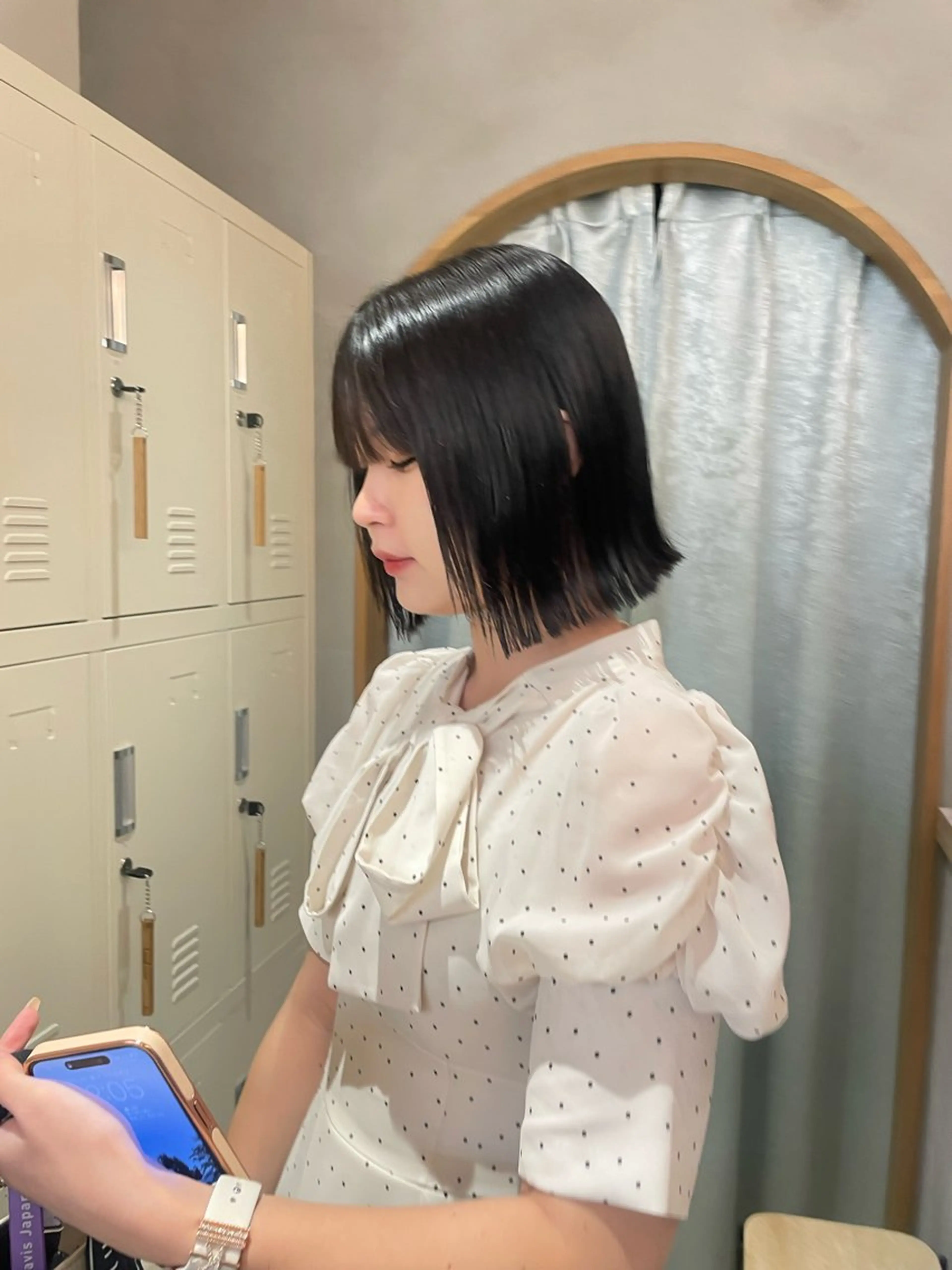 ショート カット 縮毛矯正 トリートメント オリーブベージュ/シ ョートボブたまき🧡のヘアスタイル