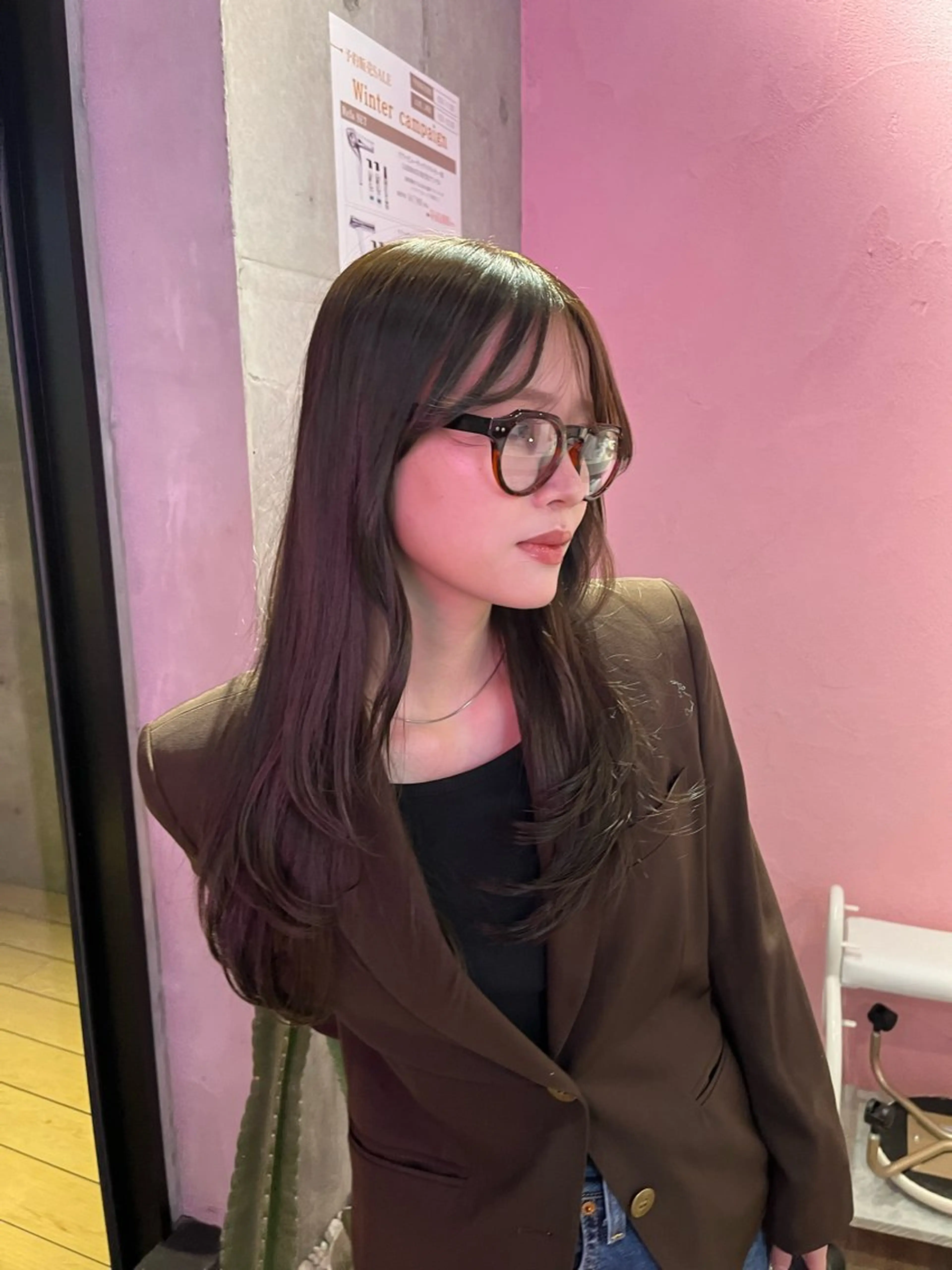 セミロング ヘアカラー 艶感透明感カラー🤍 hinaのヘアスタイル