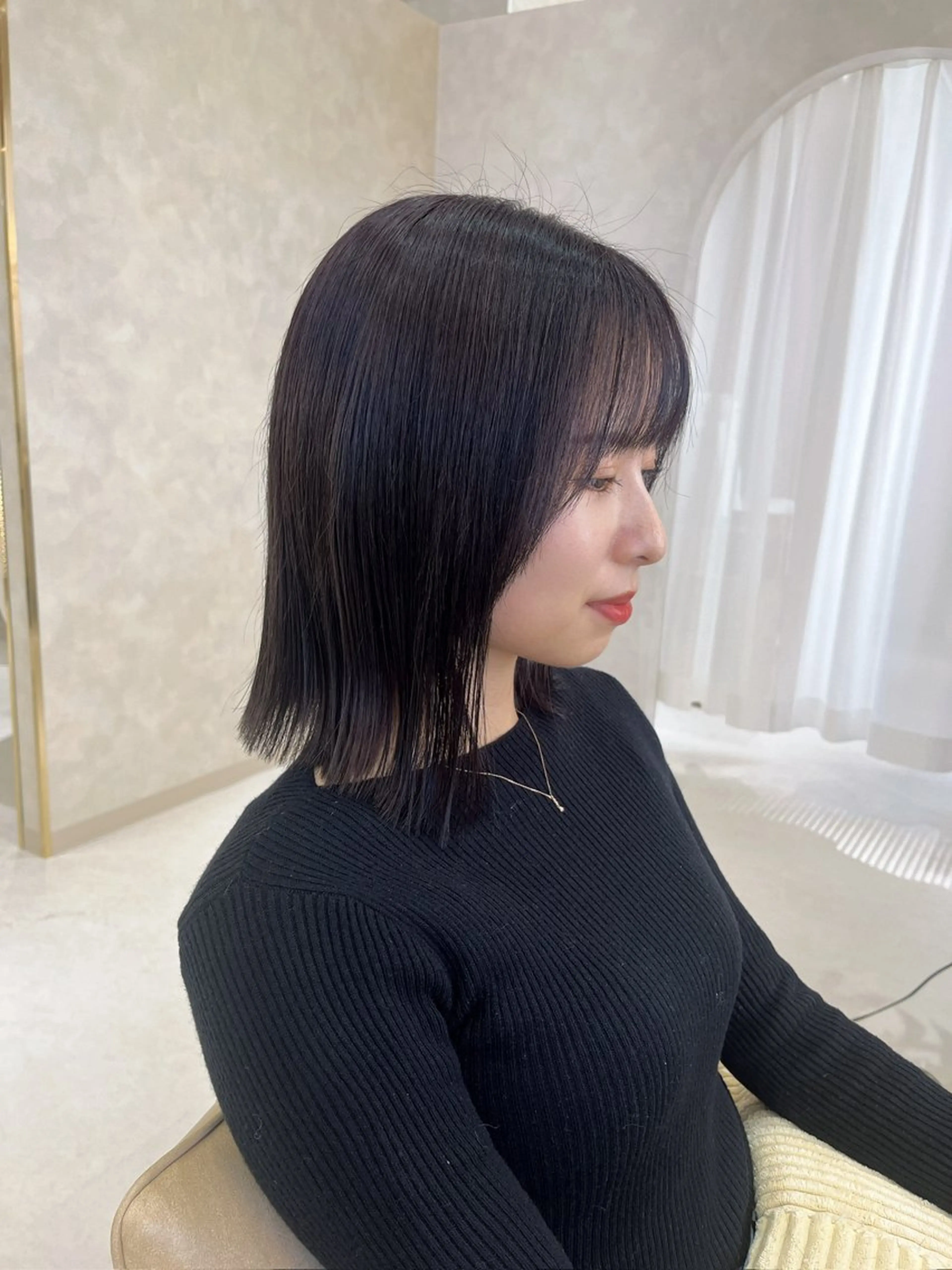 ミディアム 似合わせカット カット ヘアカラー トリートメント nao🎀zina 透明感/艶髪のヘアスタイル