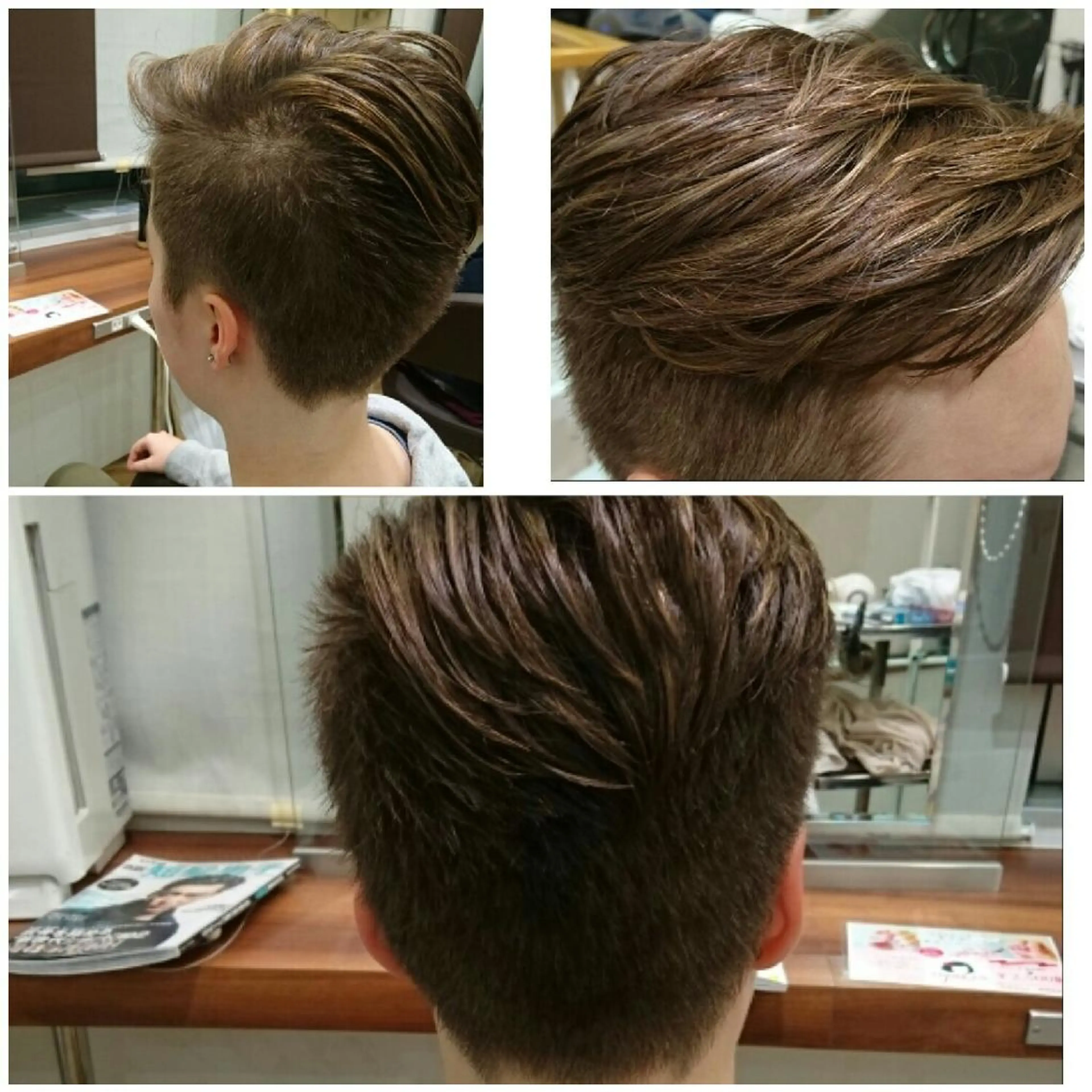 ショート メンズ カラー メンズハイライト グレージュ ハイライトカラー ハイライト kawabe maikoのヘアスタイル