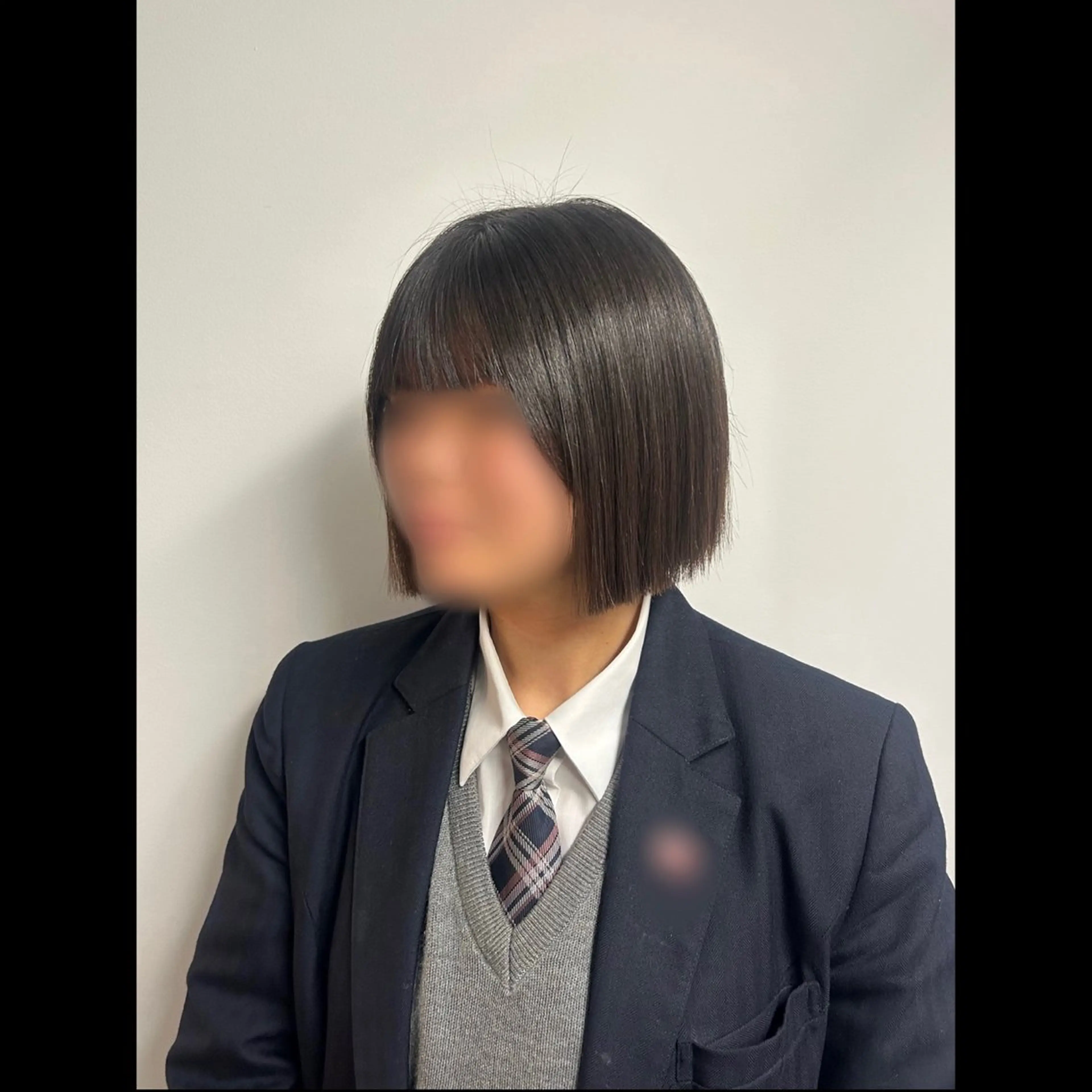 ミディアム 切りっぱなしボブ ボブ 縮毛矯正 カット 縮毛矯正 カットモデル/ボブ/ reina🐈‍⬛のヘアスタイル