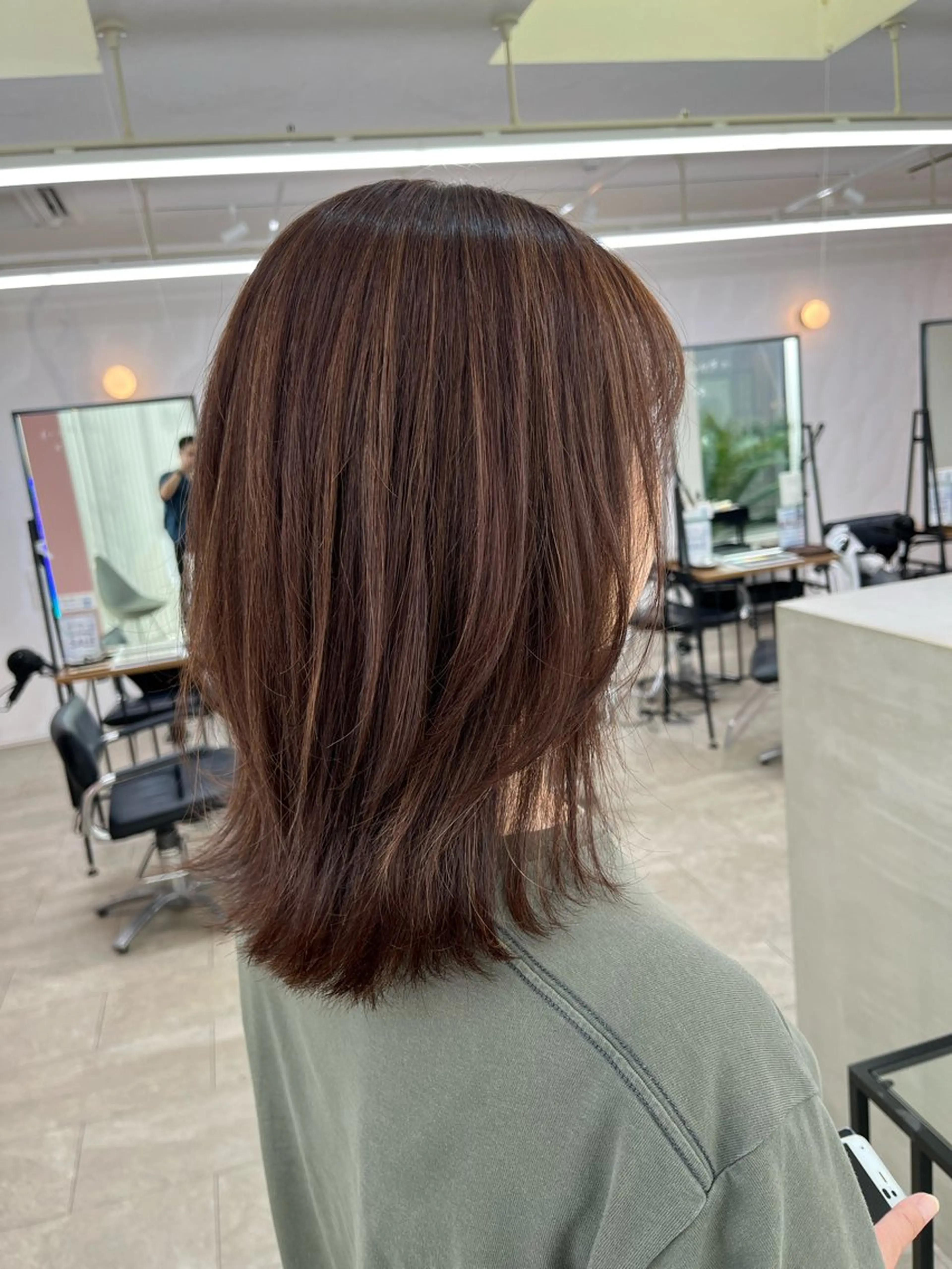 セミロング セミロングレイヤー ハイライト 髪質改善 レイヤーカット トリートメント ヘアカラー トリートメント 髪質改善/増田拓真 金沢市/内灘/美容室のヘアスタイル