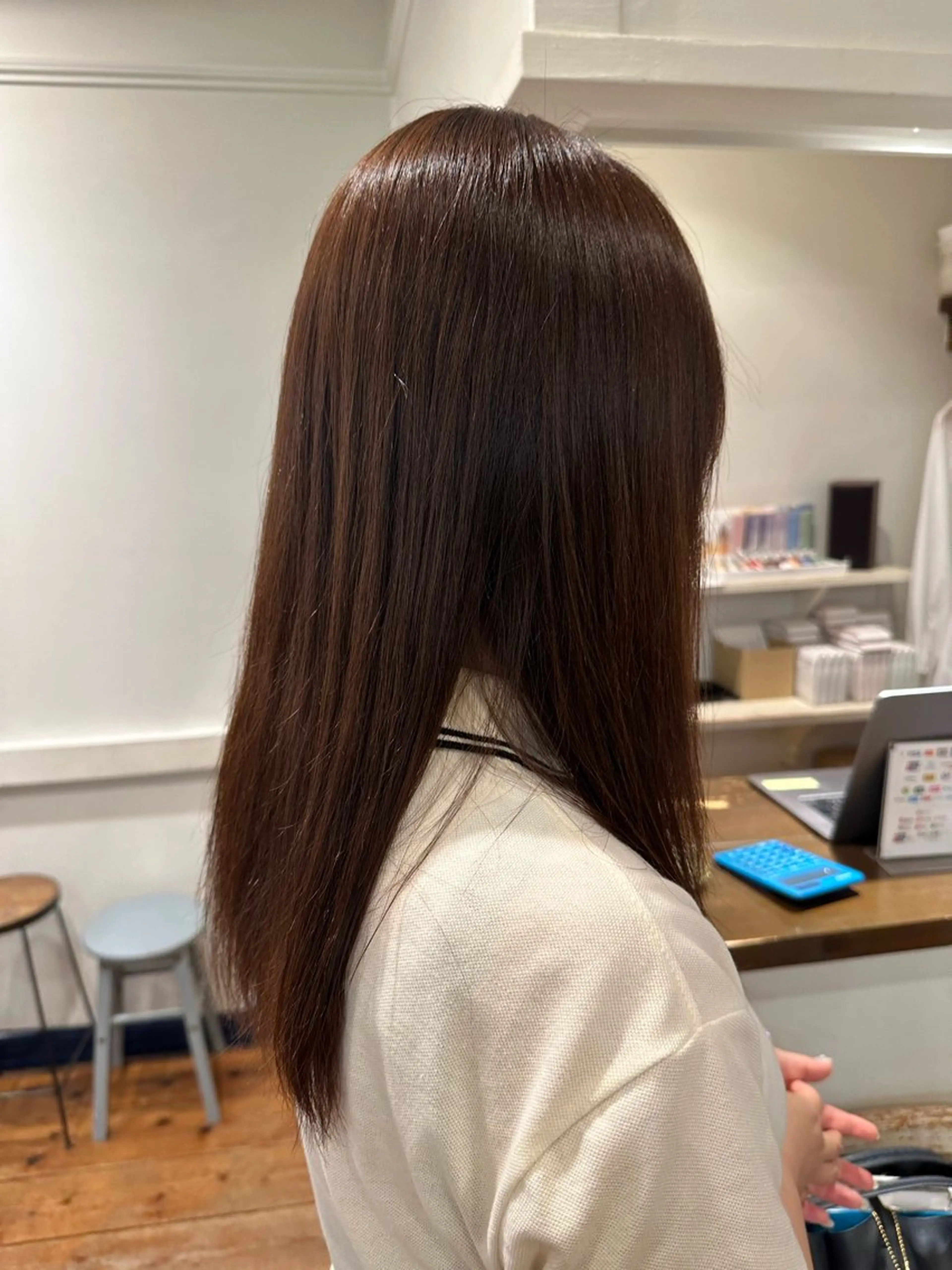セミロング 縮毛矯正 縮毛矯正 ウエカワ ハルのヘアスタイル