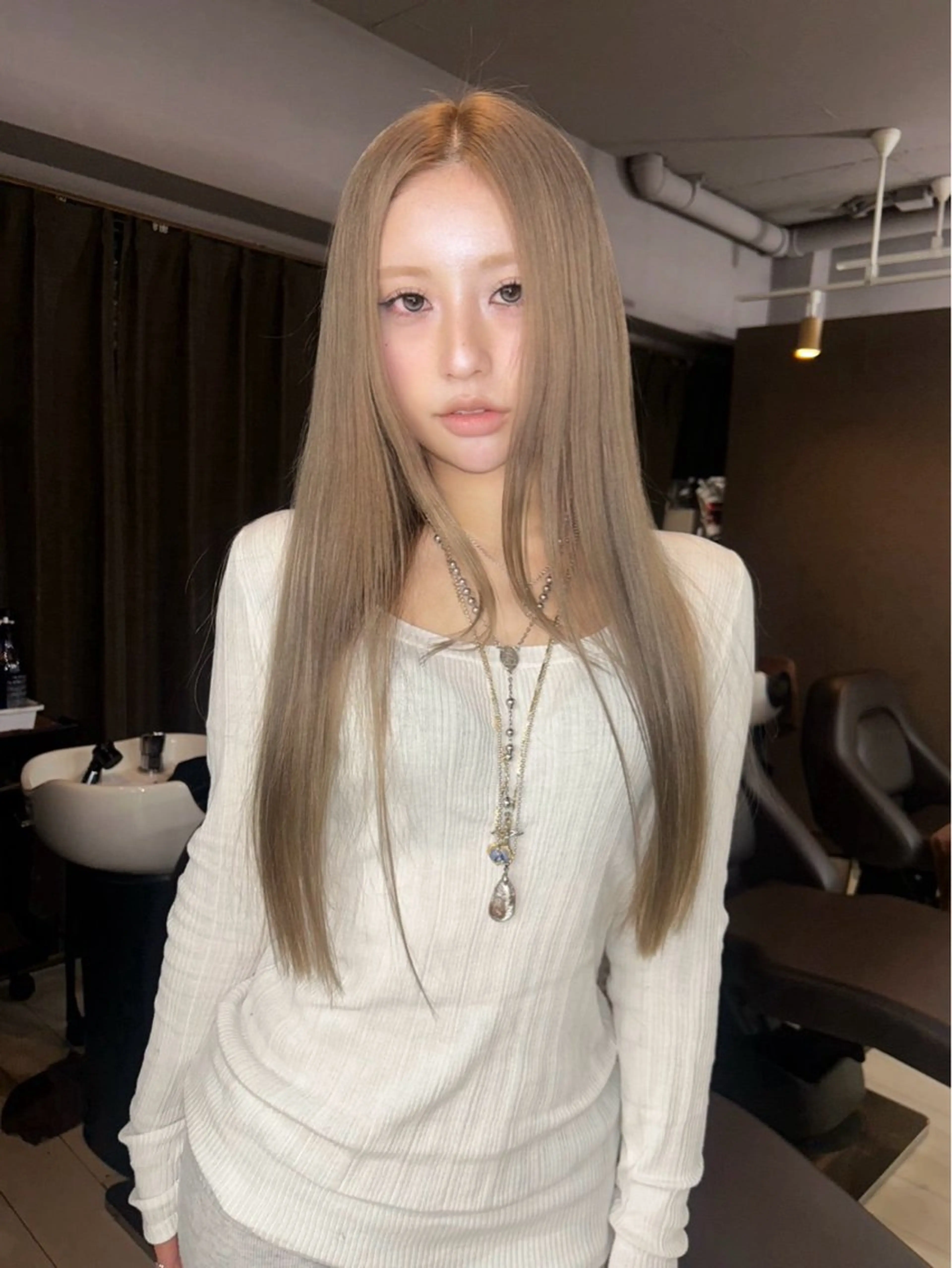 ロング カラー ブリーチ ヘアカラー トリートメント ☕️結【suii.】 ボブ/ヘアセット☕️のヘアスタイル