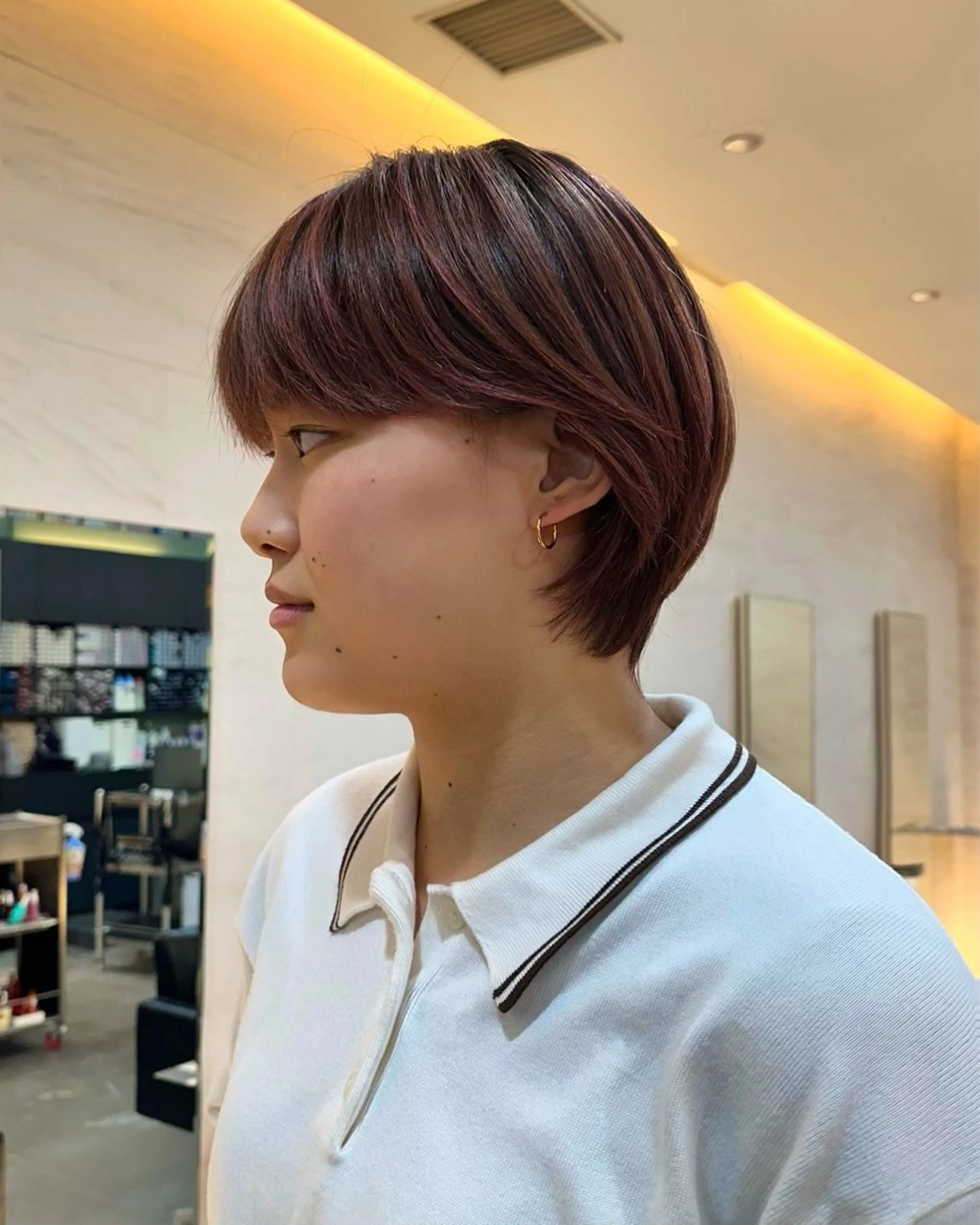 ショート カラー ハイライトカラー ハイライト トリートメント くろき みらいのヘアスタイル