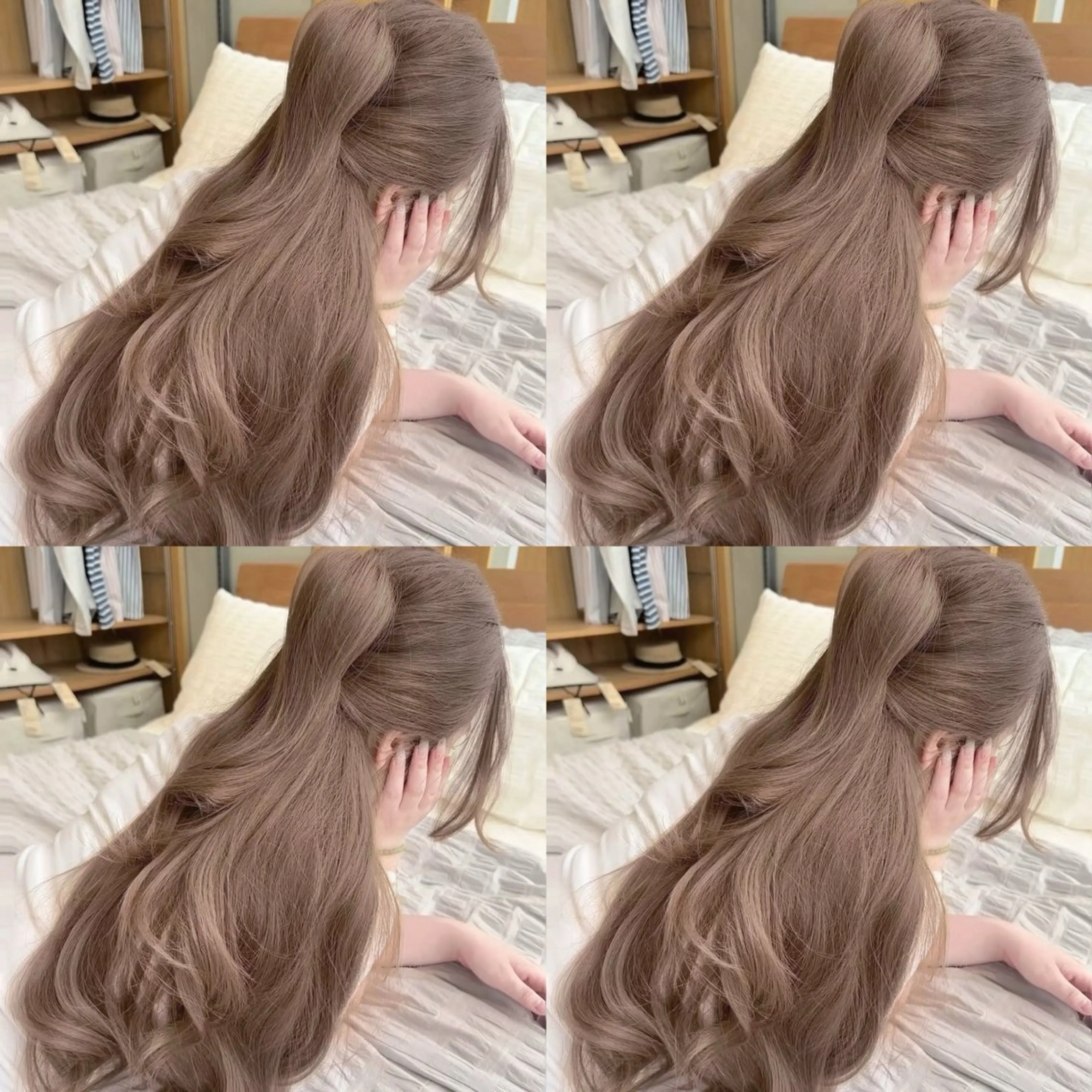 セミロング ヘアカラー トリートメント ヘッドスパ 透明感♡グレージュ ♡ミルクティー♡のヘアスタイル