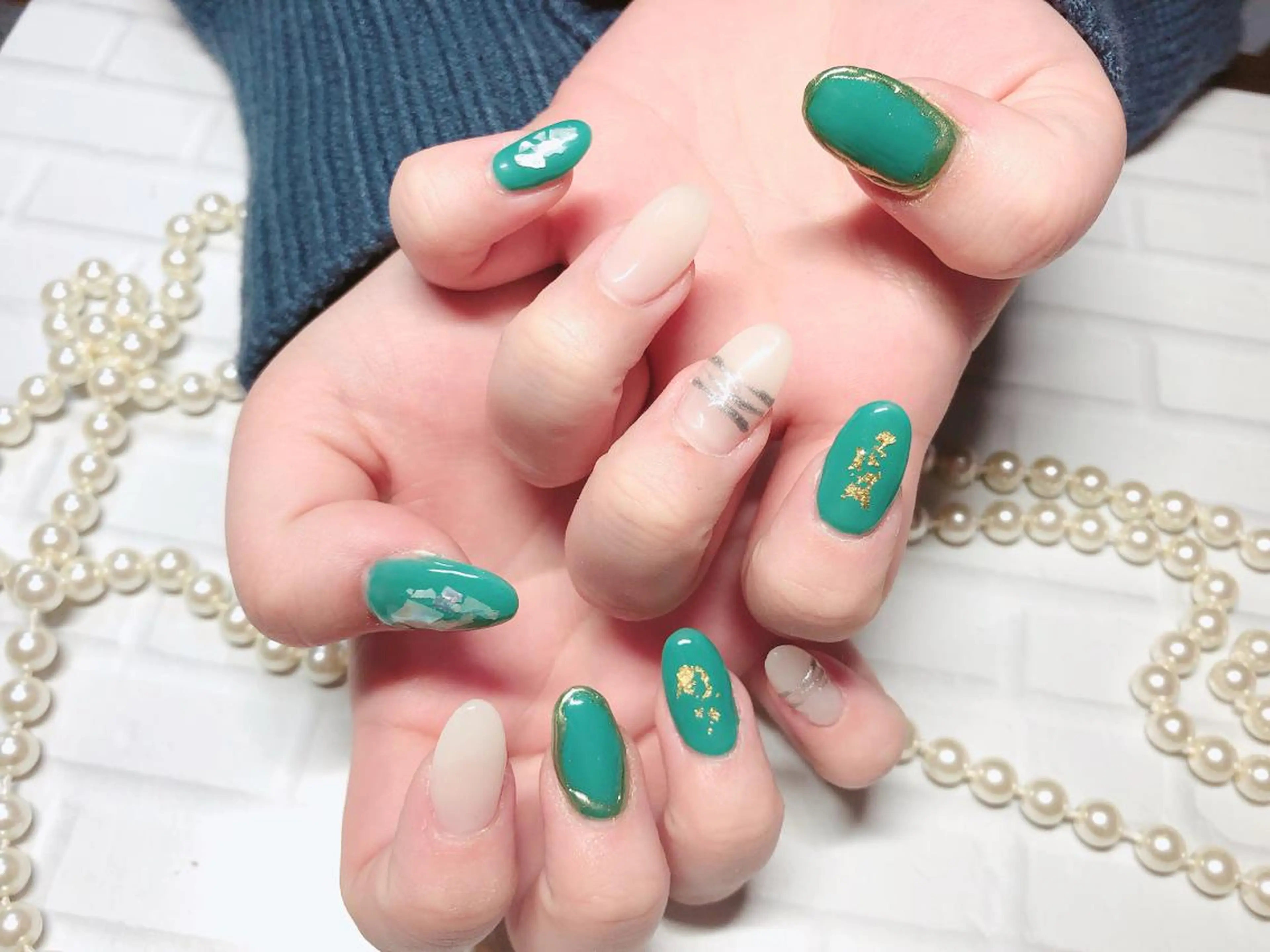 ネイル 長さ出し グリーン スカルプネイル ハンドネイル ハンドケア ネイルサロン HARRYS所属・ネイル・脱毛サロン HARRYSのエステ・リラクイメージ