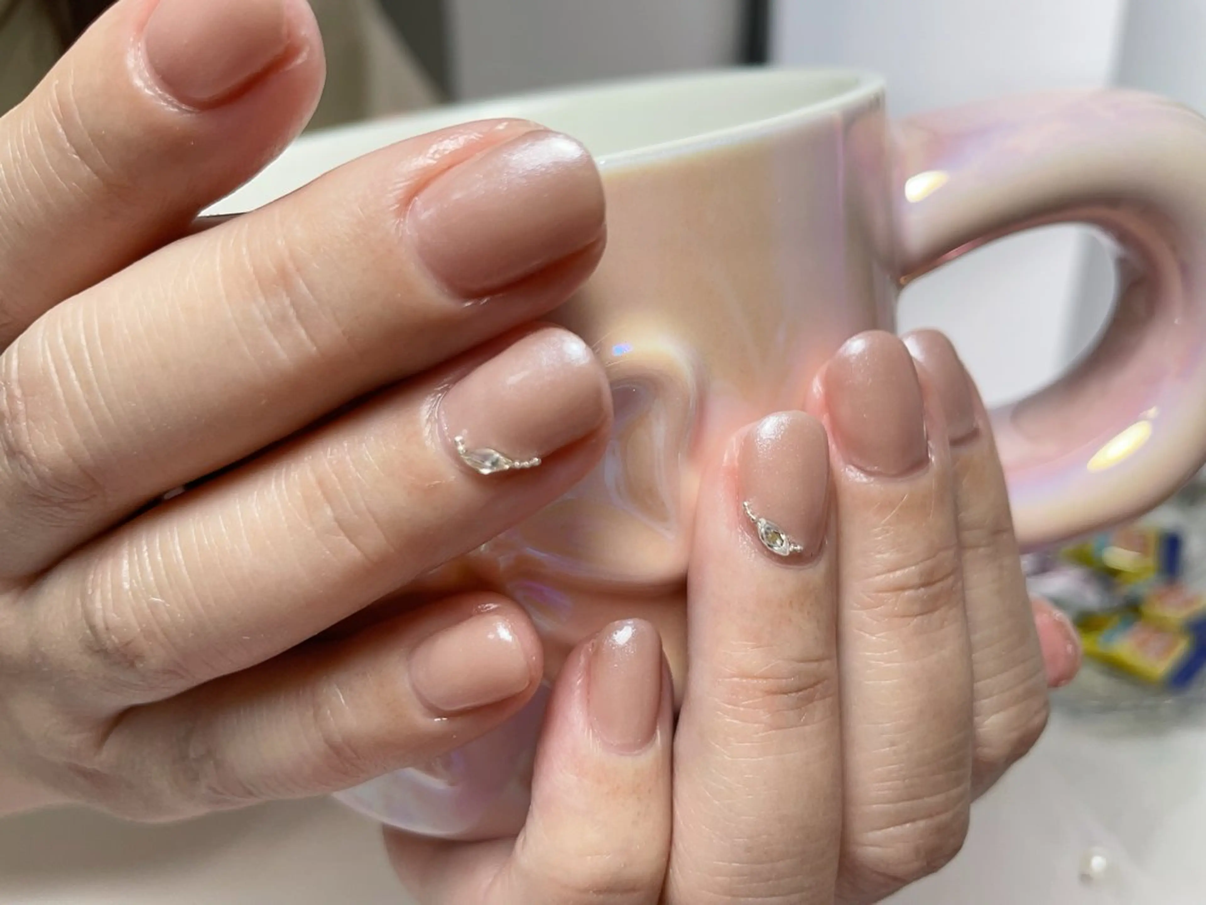 ネイル ブルー フレンチネイル マグネットネイル ニュアンスネイル オフィスネイル ハンドネイル Mnail _KKのネイルデザイン