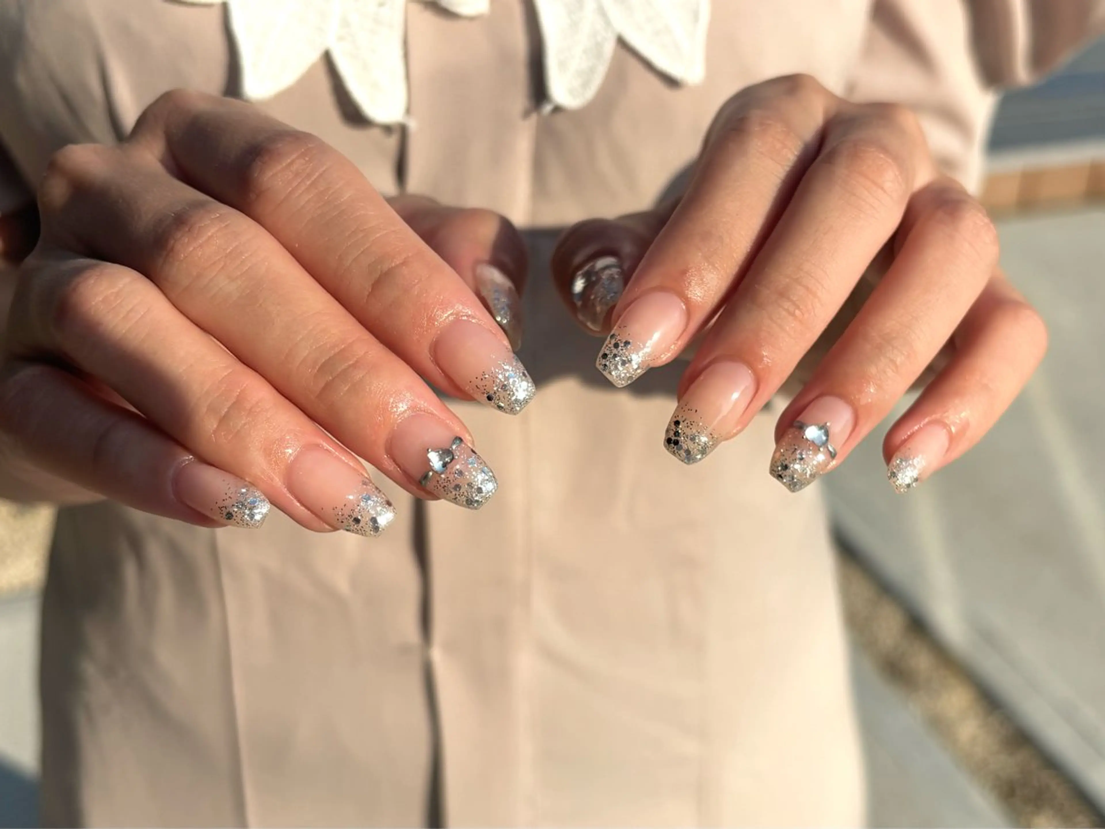 ネイル グラデーション ラメ(グリッター) ラメグラデーション ハンドネイル nayu nailのネイルデザイン