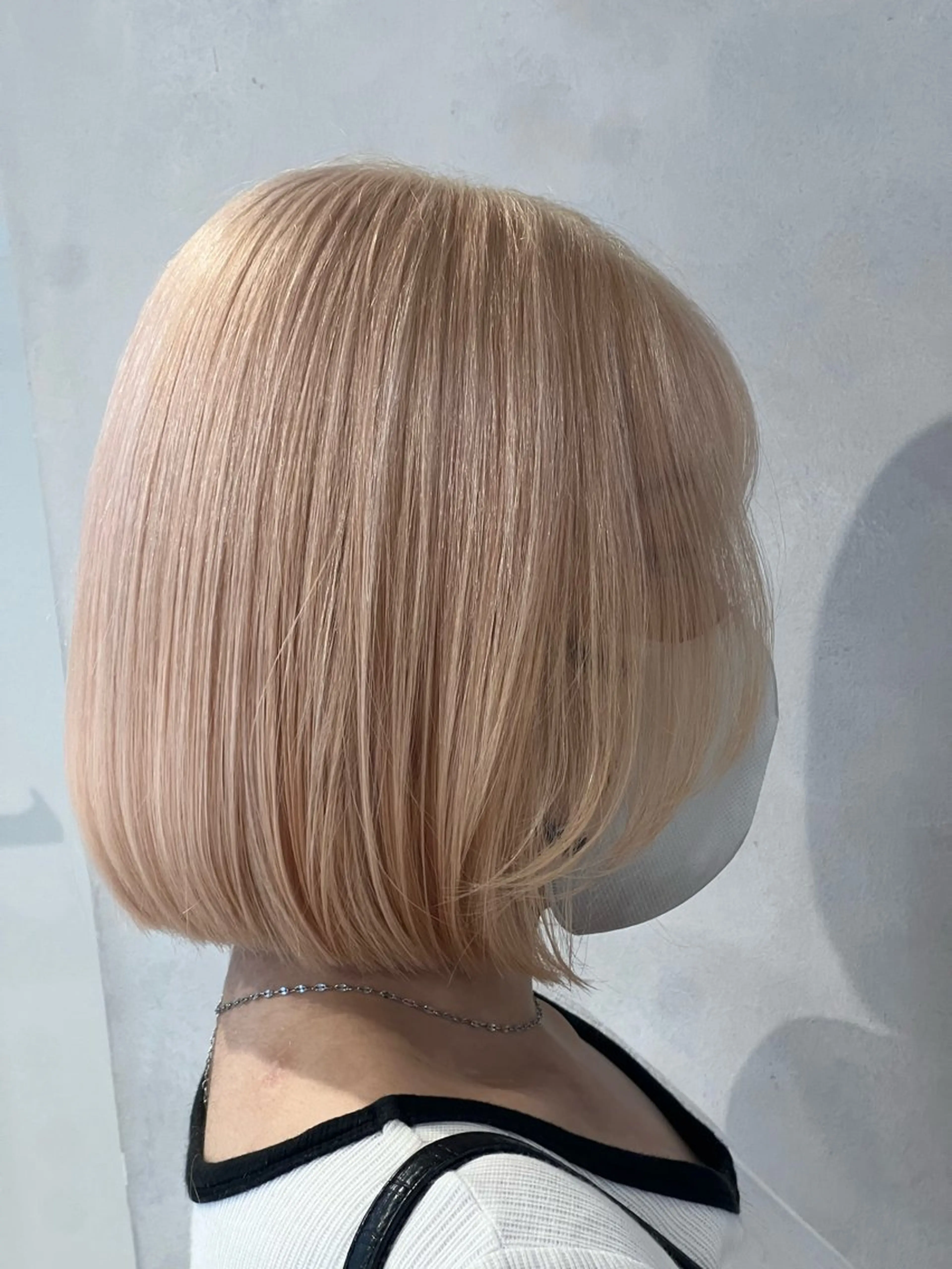 ミディアム ボブ 韓国風ヘア カット ヘアカラー 渋谷ハイトーン/ デザインカラー阿部のヘアスタイル