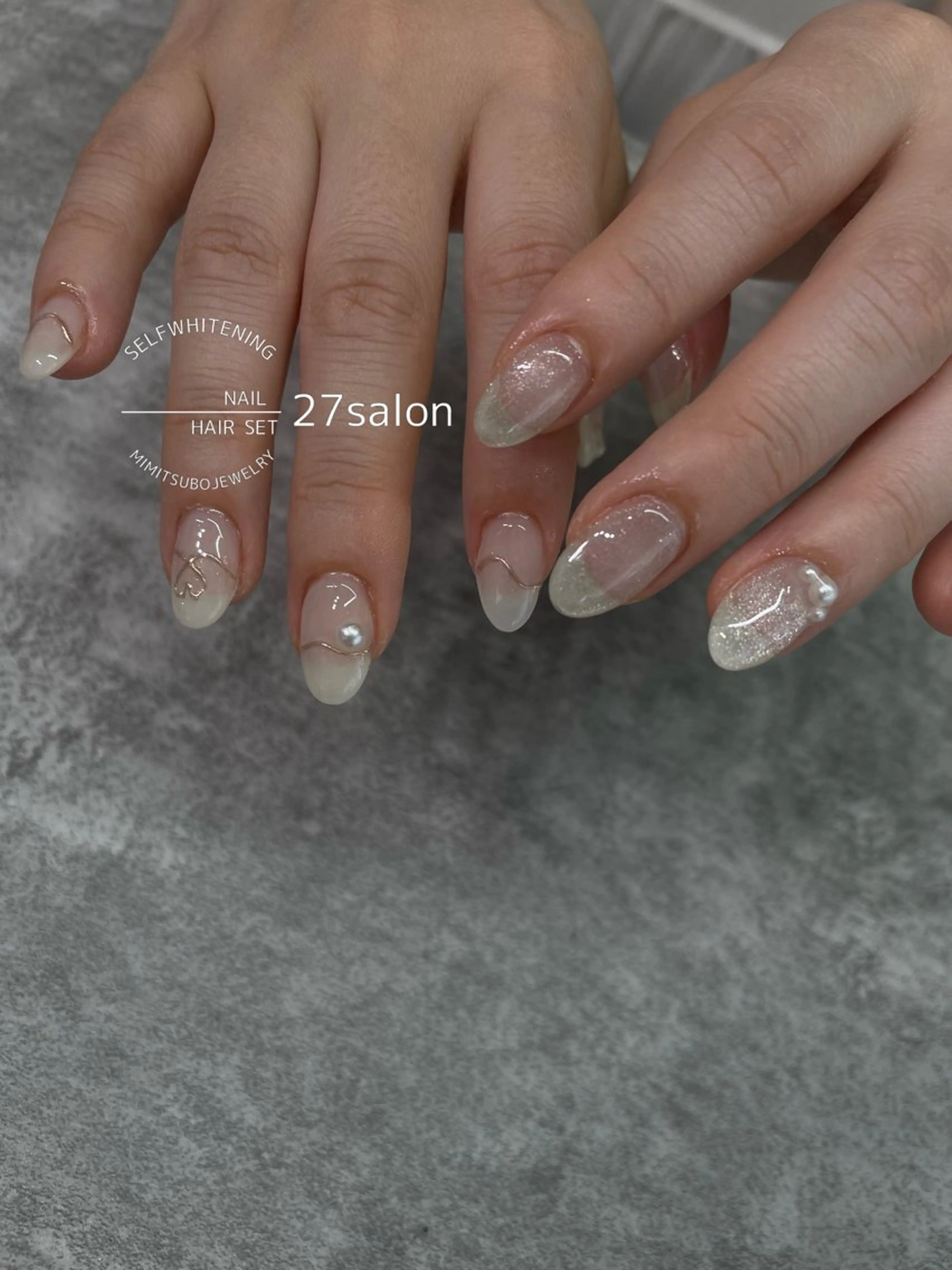 ネイル アートネイル ミラーネイル ハンドネイル 27salon yuinaのネイルデザイン