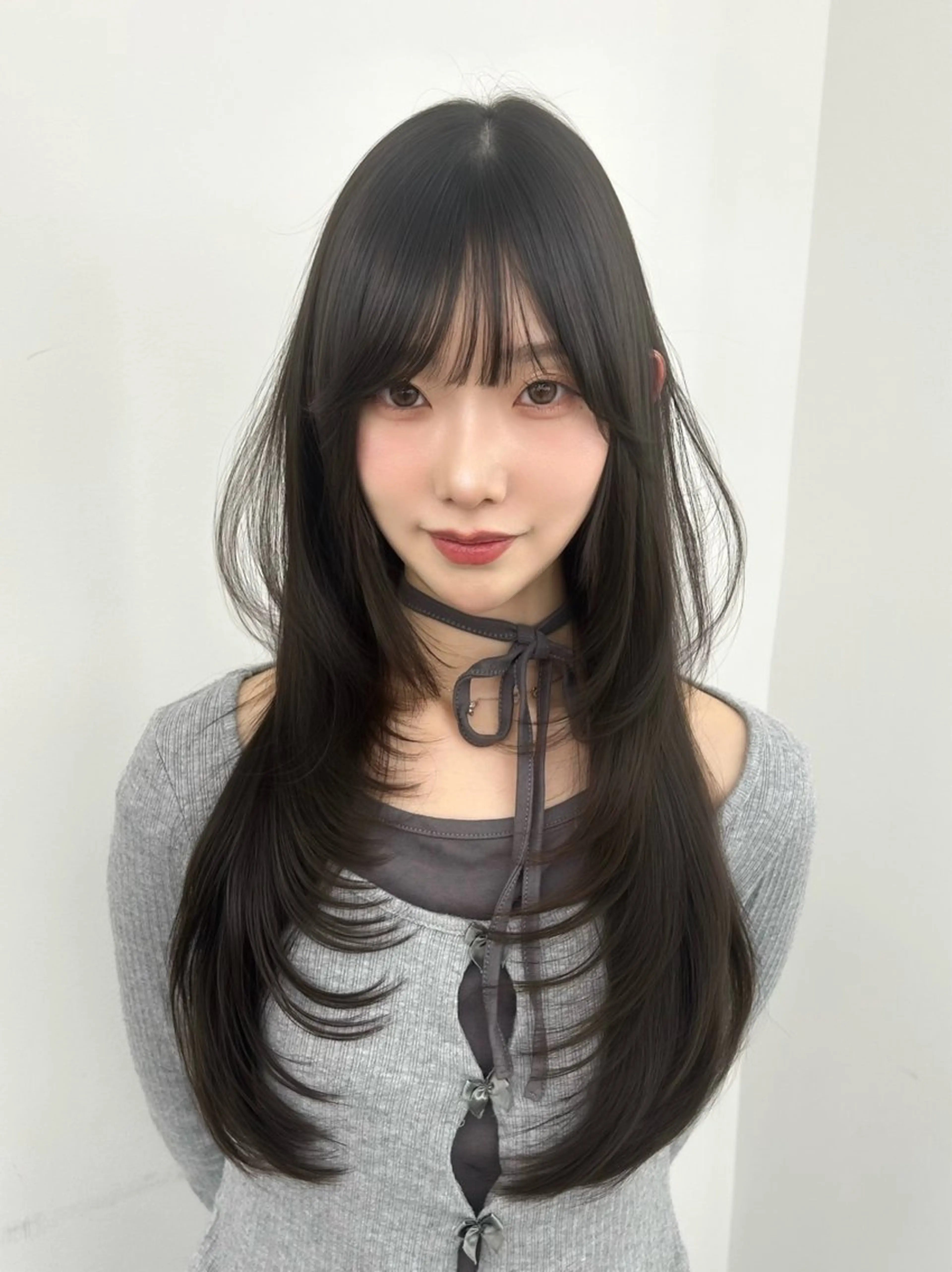 ロング カラー 透明感カラー 韓国風ヘア トリートメント カット ヘアカラー トリートメント 韓国ヘア/顔周り ヘアセット/加藤優里のヘアスタイル
