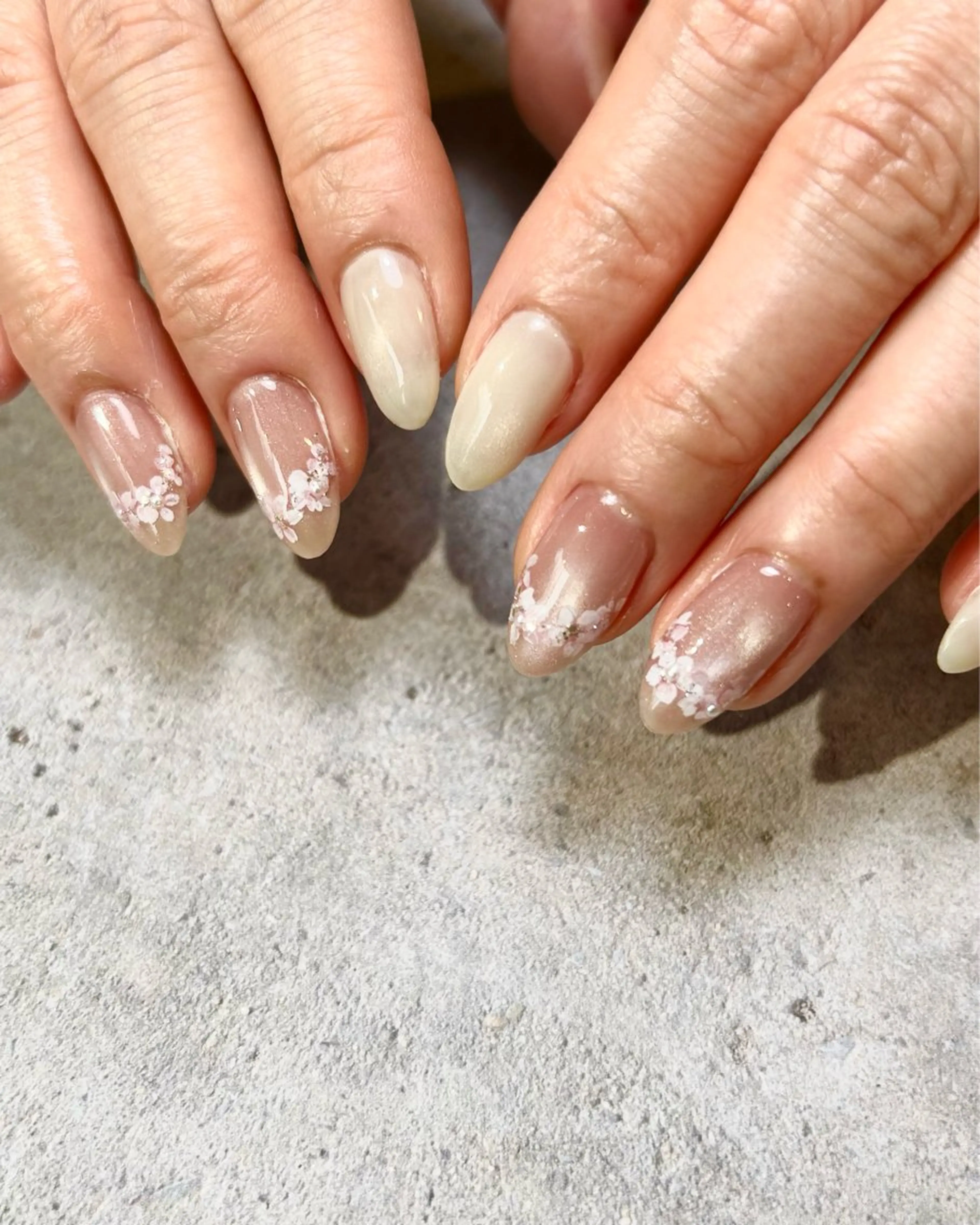 ネイル 桜ネイル フレンチネイル ハンドネイル Reflection marikoのネイルデザイン
