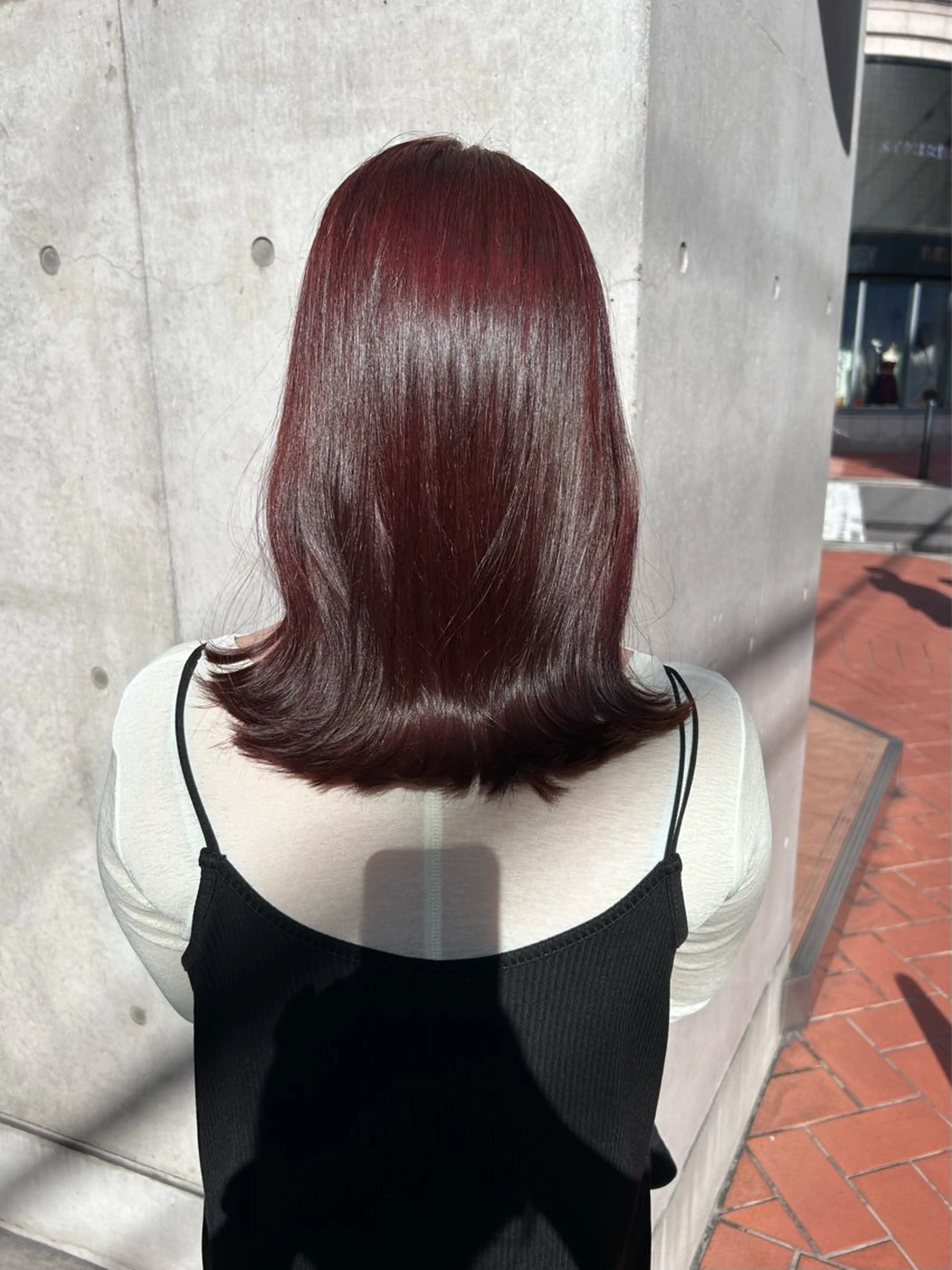 ミディアム ヘアカラー トリートメント レビジュヘア 京都/桂のヘアスタイル