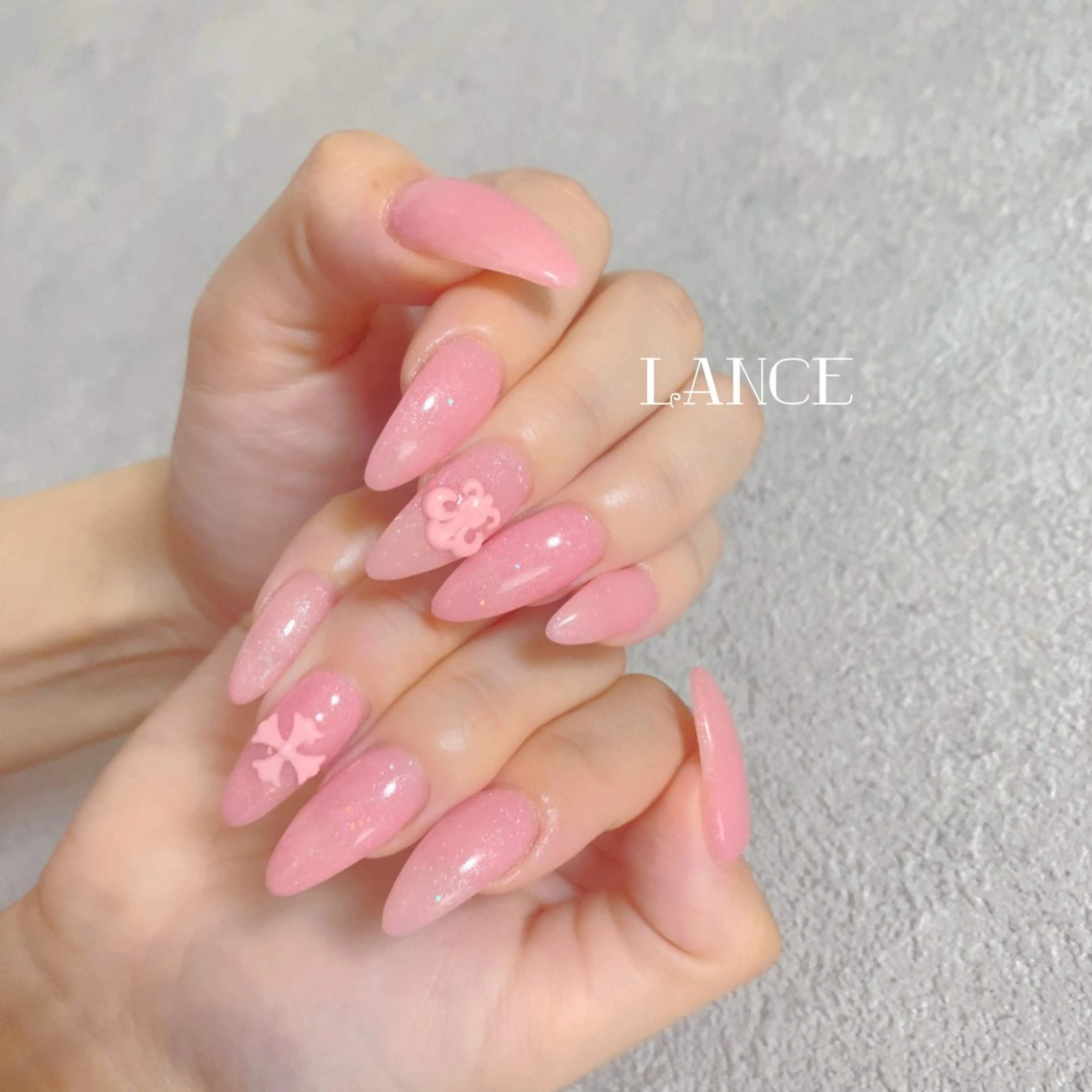ネイル オーロラネイル フレンチネイル グラデーション キラキラネイル 韓国ネイル Lance nailのネイルデザイン