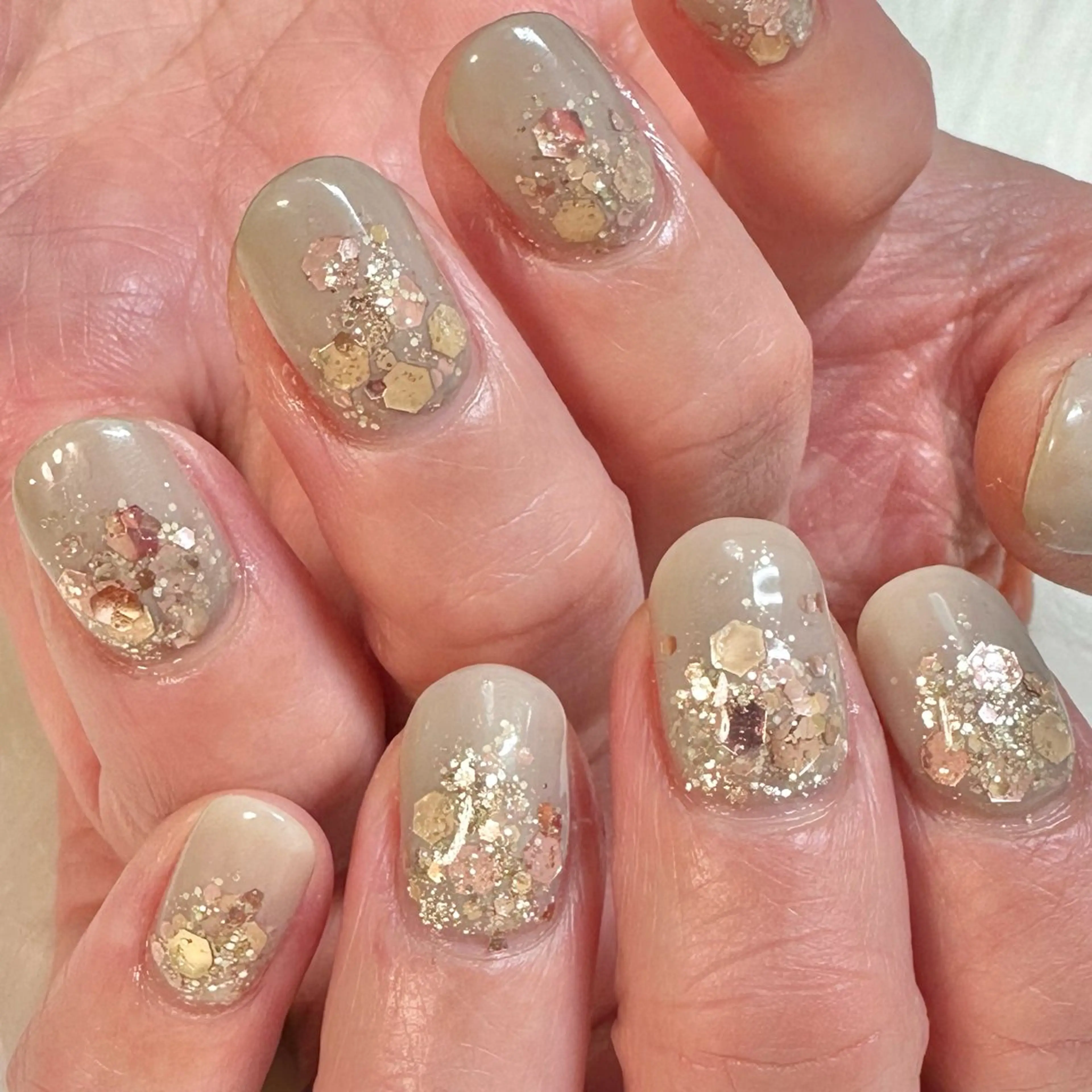 ネイル ラメ(グリッター) ワンカラーネイル Mnail ちひろのネイルデザイン