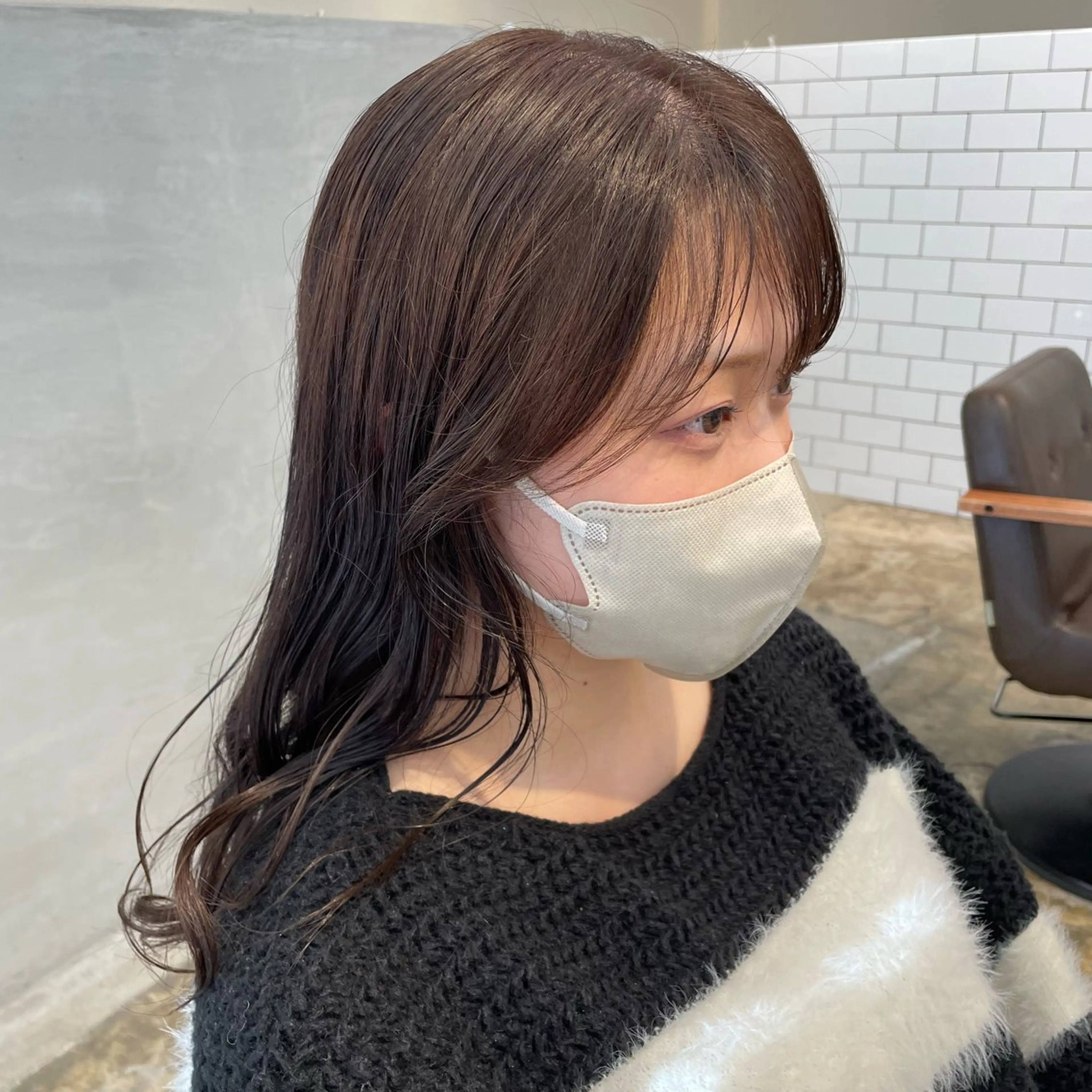 ミディアム カラー ヘアカラー 小宮山 桃加のヘアスタイル