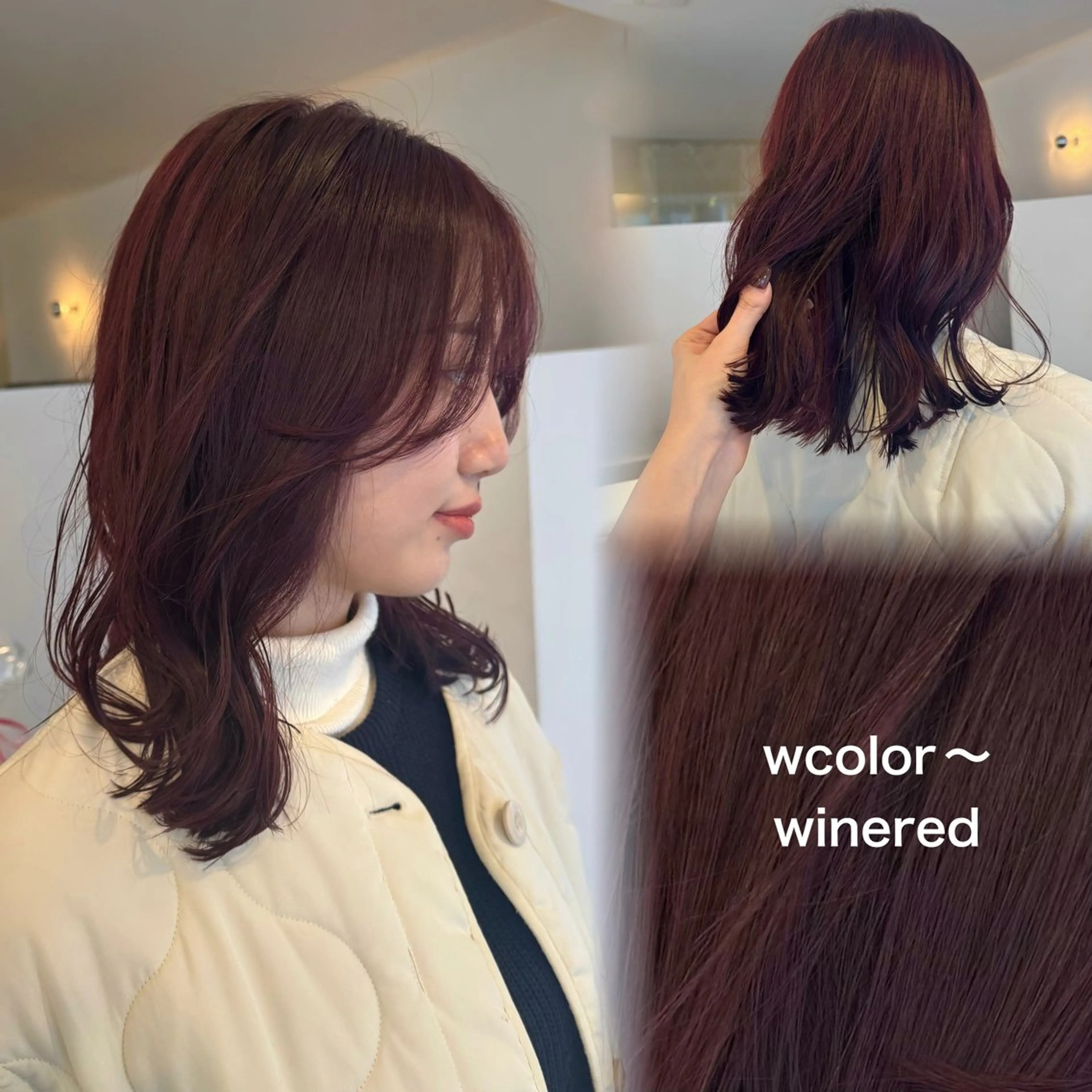 セミロング カラー ブリーチ ダブルカラー インナーカラー ブリーチなしカラー ピンクカラー カット ヘアカラー トリートメント yard.長田 唯のヘアスタイル