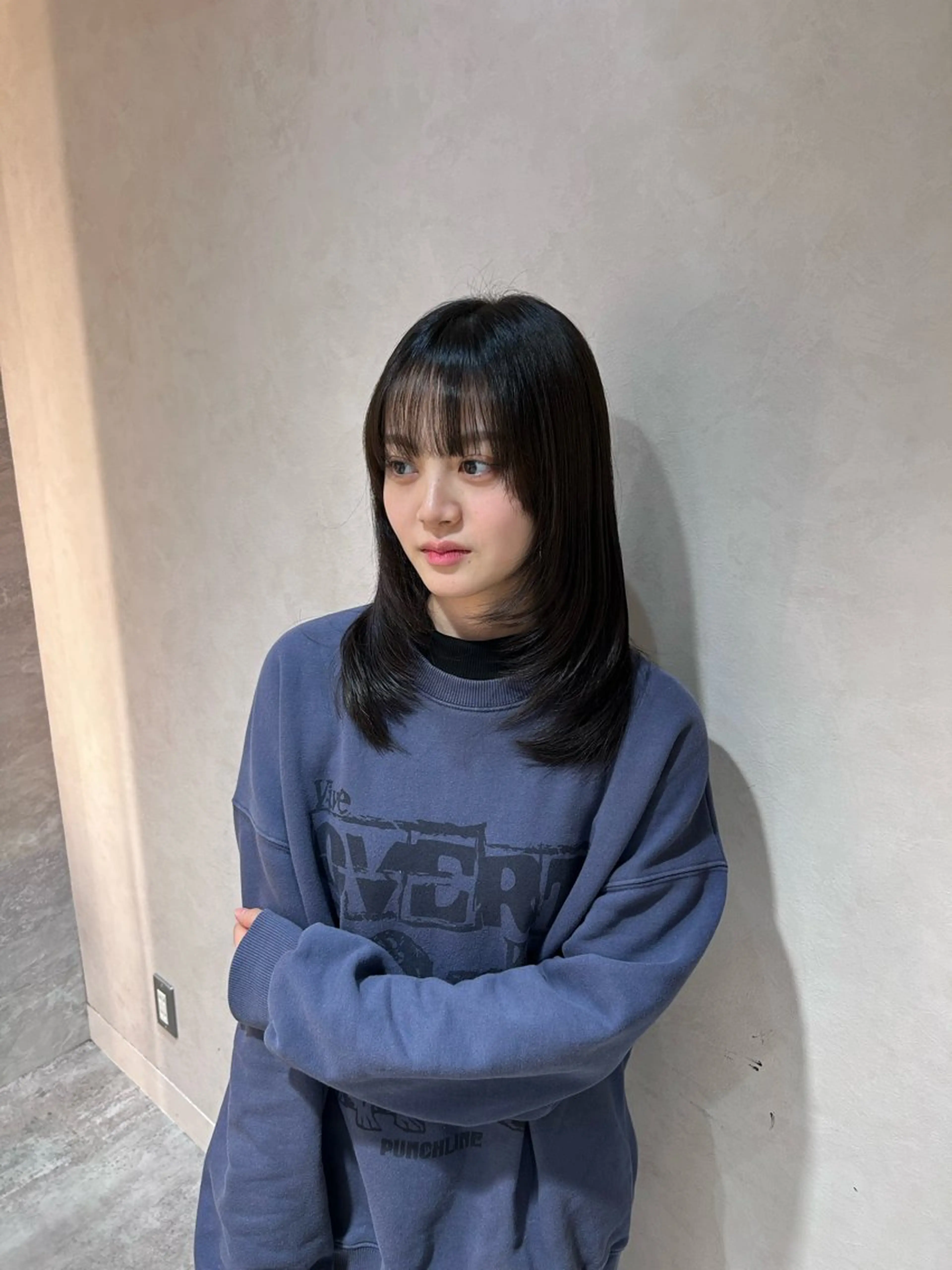 ミディアム レイヤーカット 美髪矯正　YUTOのヘアスタイル