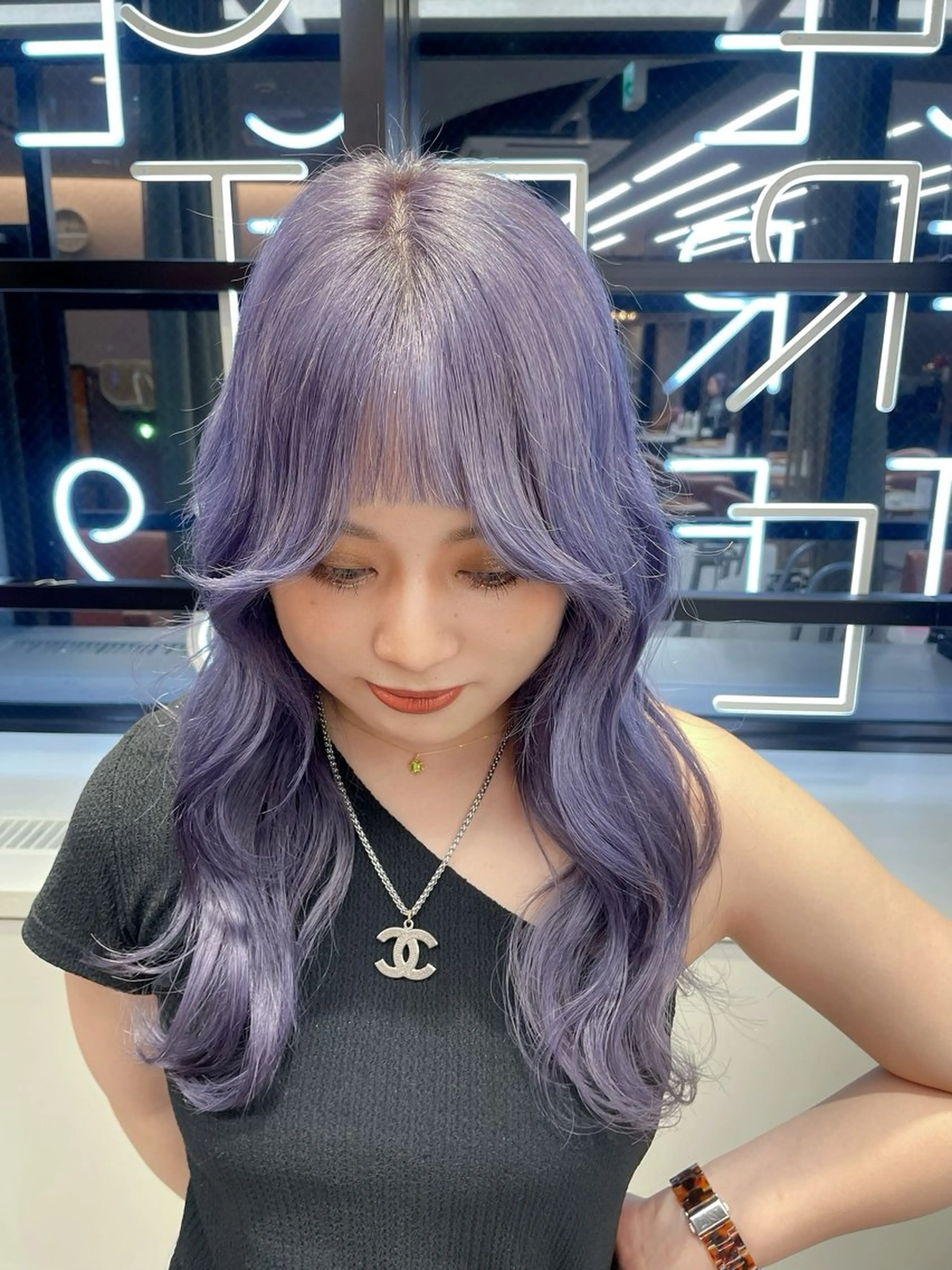 ロング カラー ヘアアレンジ カット ヘアカラー トリートメント 韓国×艶髪 さきのヘアスタイル