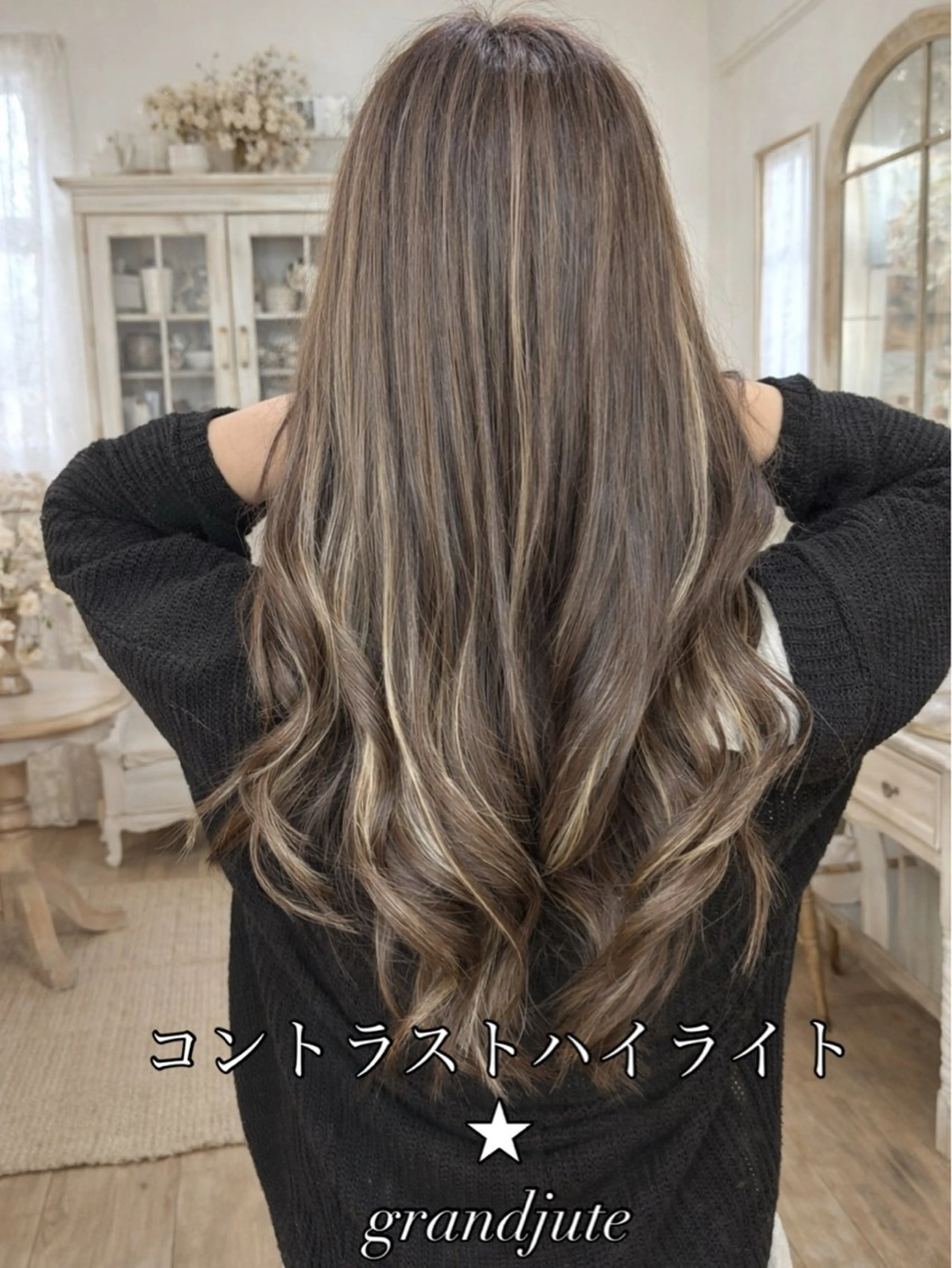 ミディアム カラー ハイライトカラー ハイライト カット ヘアカラー トリートメント grand juteのヘアスタイル