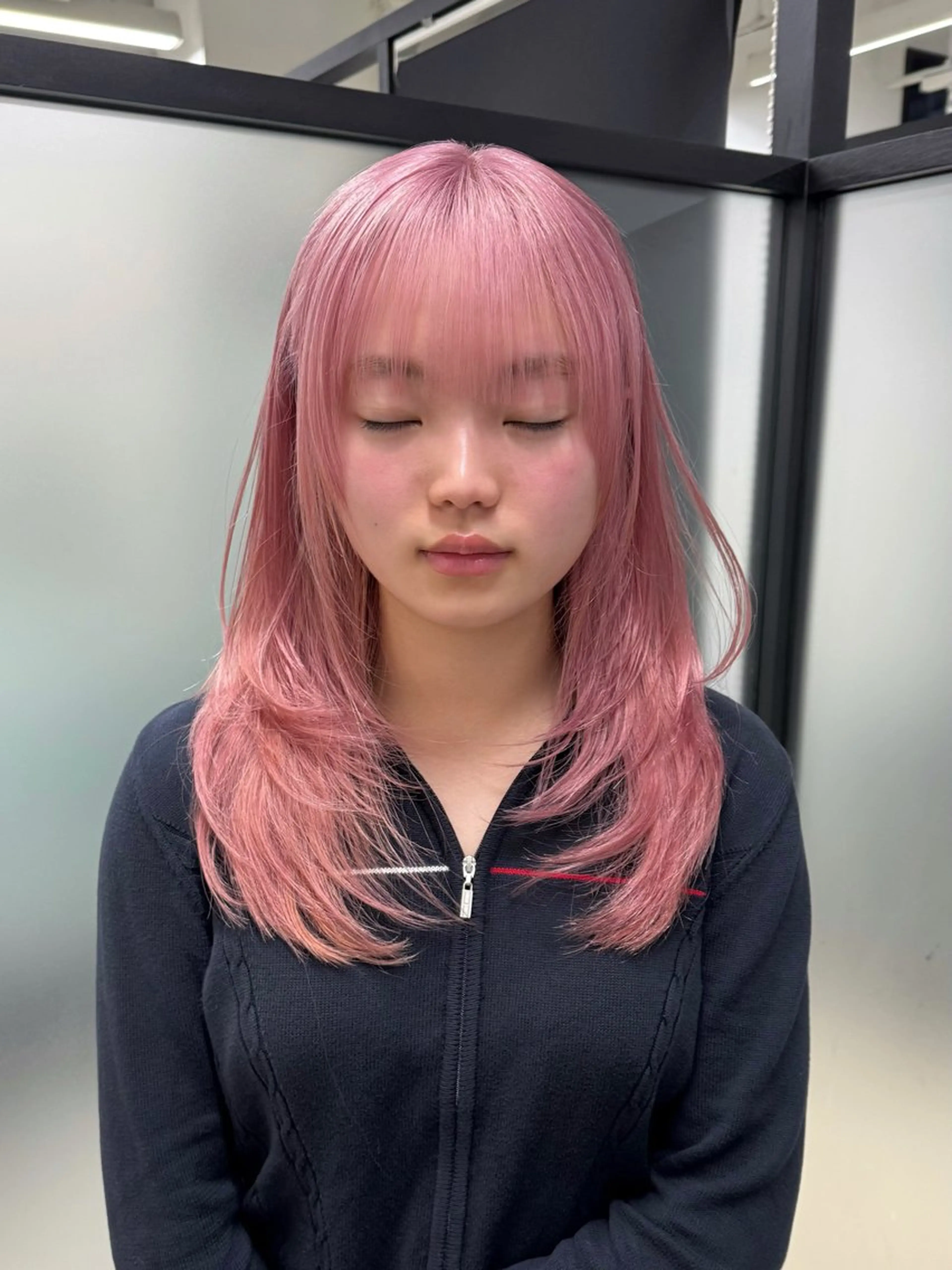 ミディアム レイヤーカット カット トリートメント レイヤーカット/ボブ ウルフ/韓国ヘア🪄のヘアスタイル