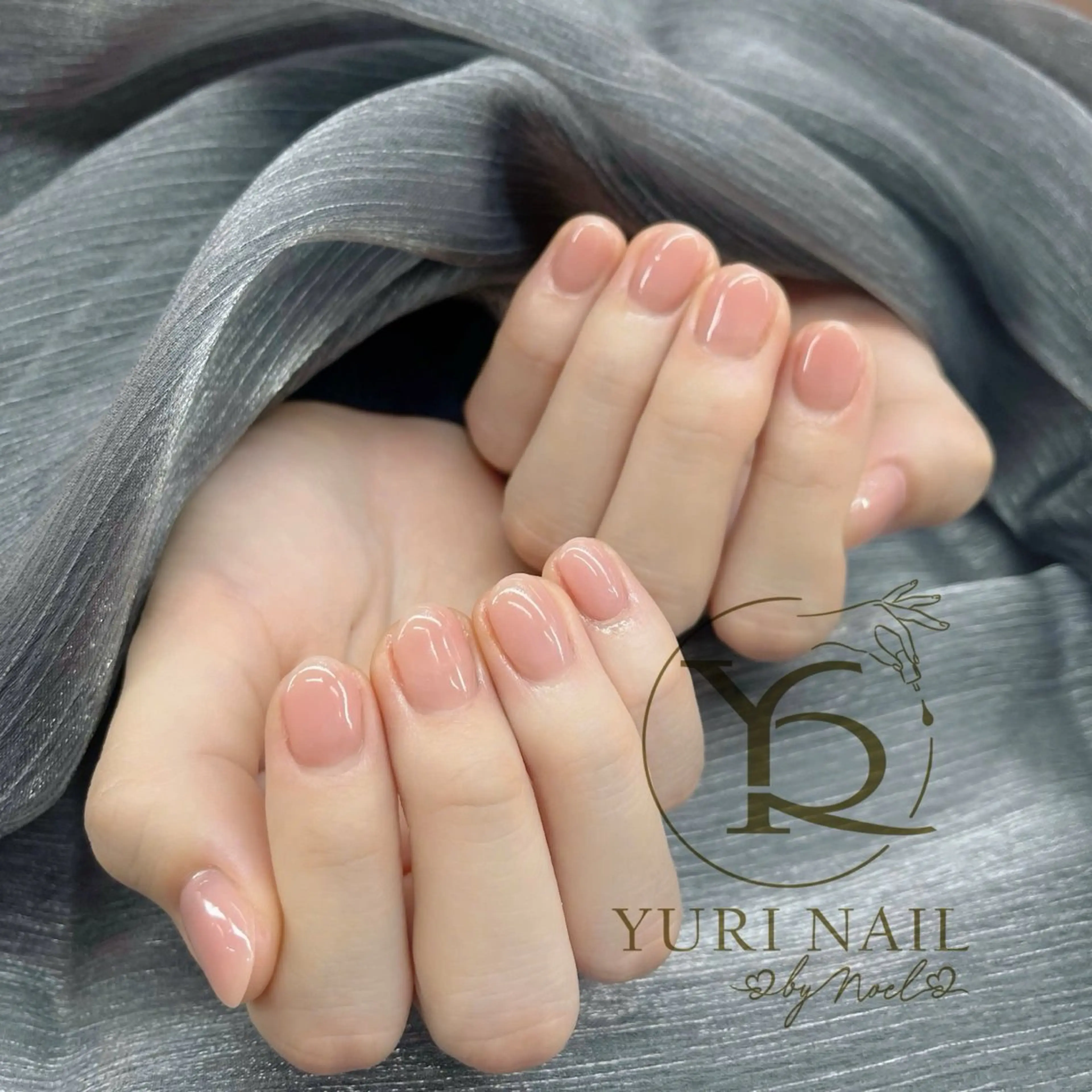 ネイル オーロラネイル ブルー チークネイル フレンチネイル グラデーション ハンドネイル フットネイル YURI Nail Funabashiのネイルデザイン