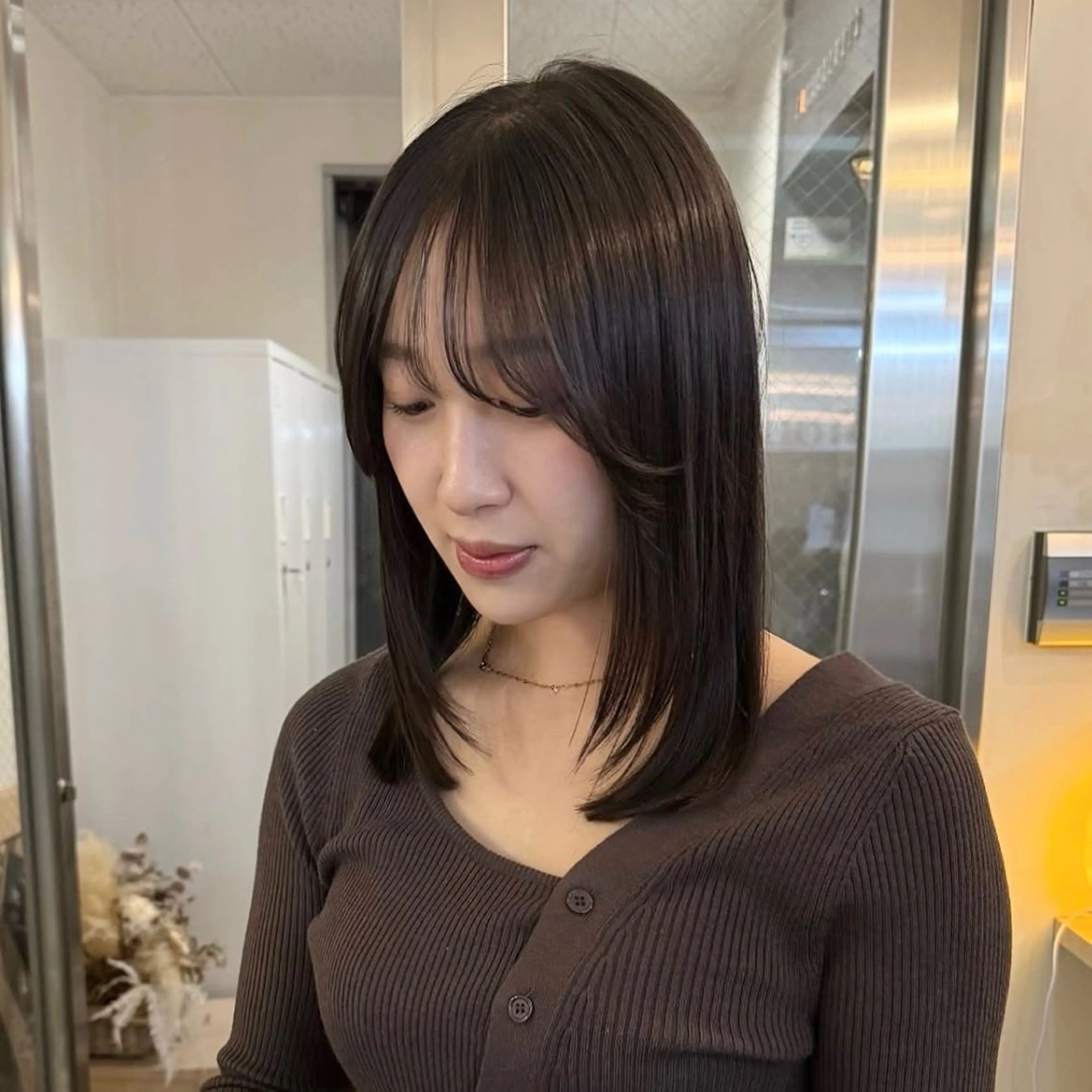 ミディアム カット 縮毛矯正 トリートメント Yurika🕯️ 透明感カラー/ボブのヘアスタイル