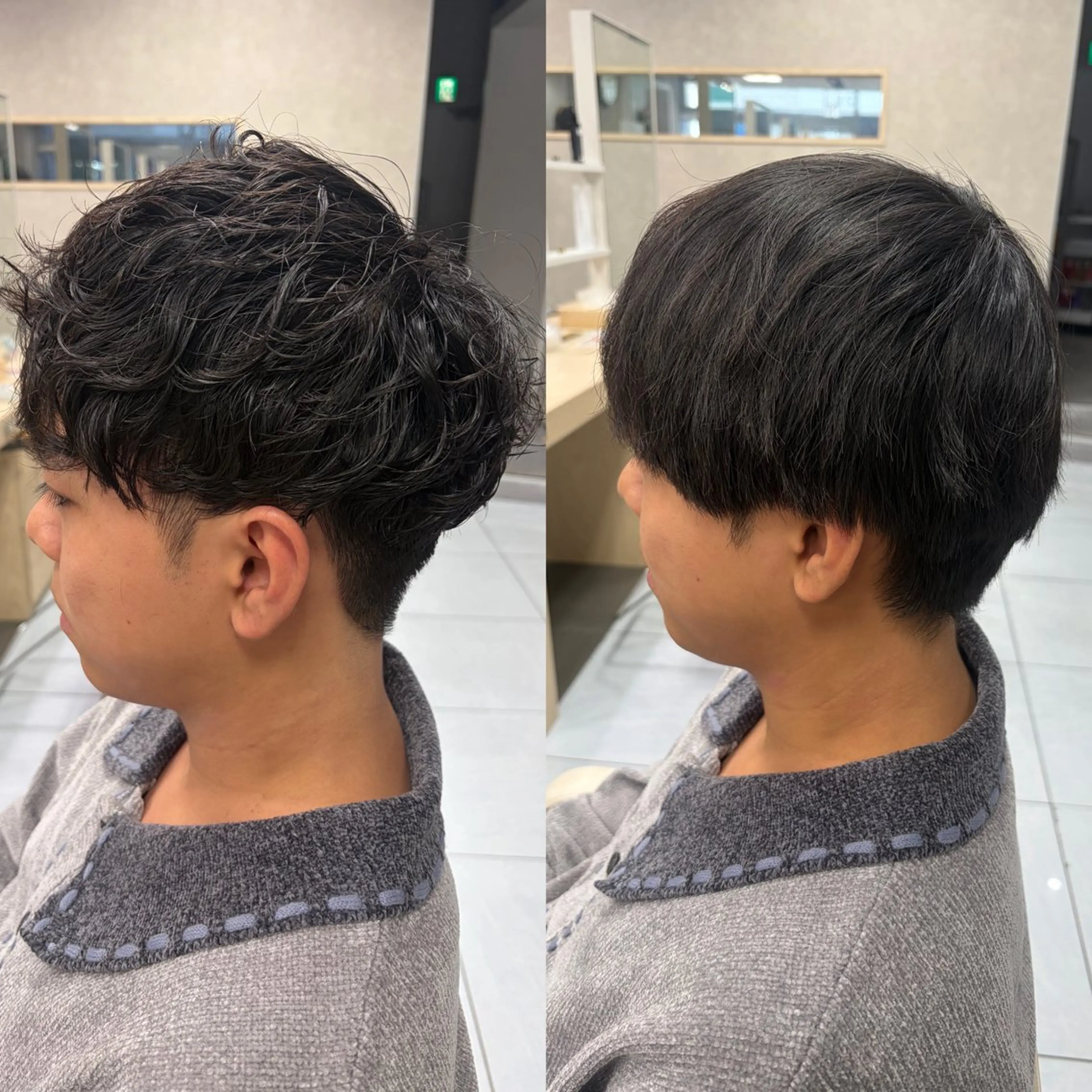 パーマ メンズ カット パーマ ダウンパーマ特化💎 ボブ・レイヤーりなのヘアスタイル