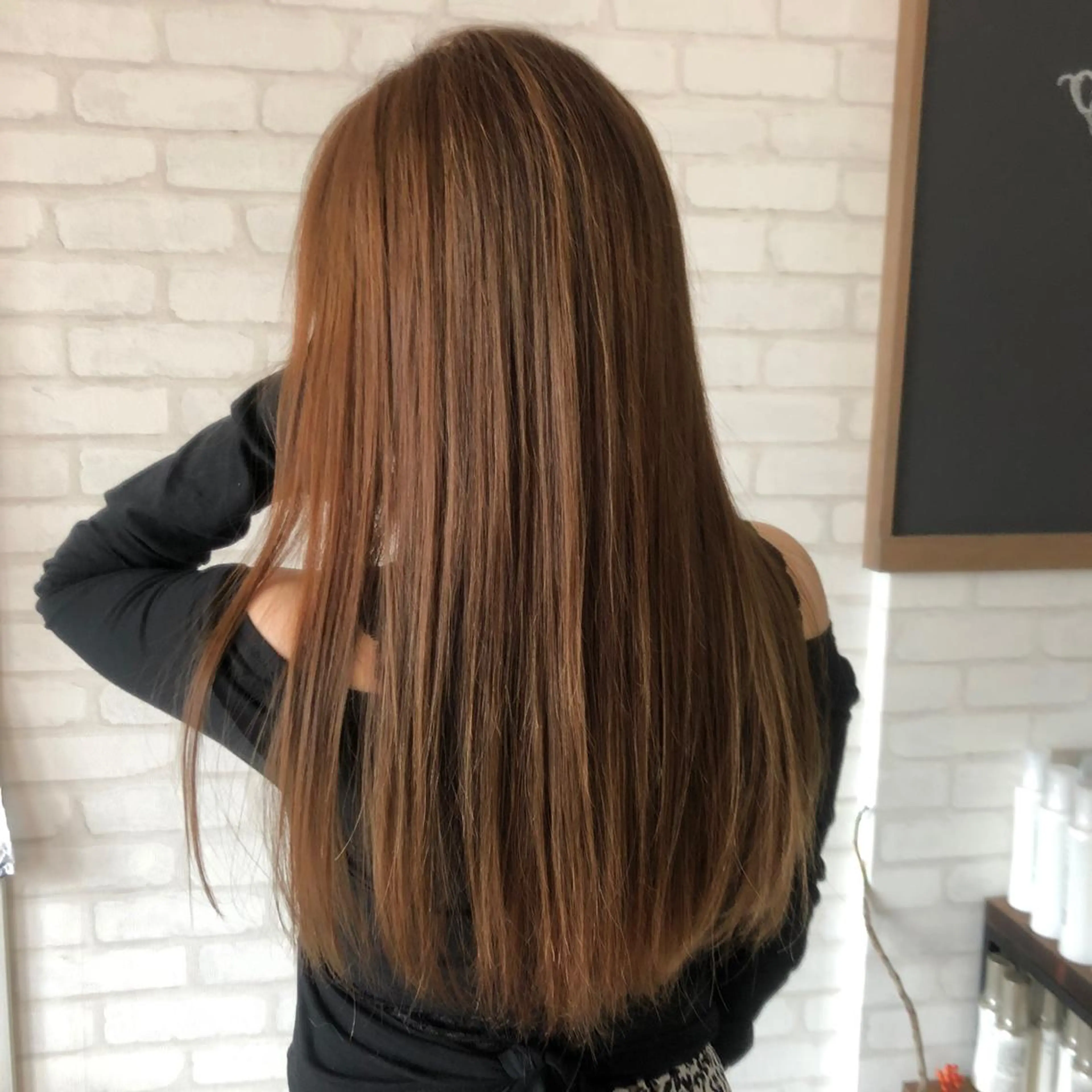 ロング NENE💖ブリーチ 無しダブルカラーのヘアスタイル