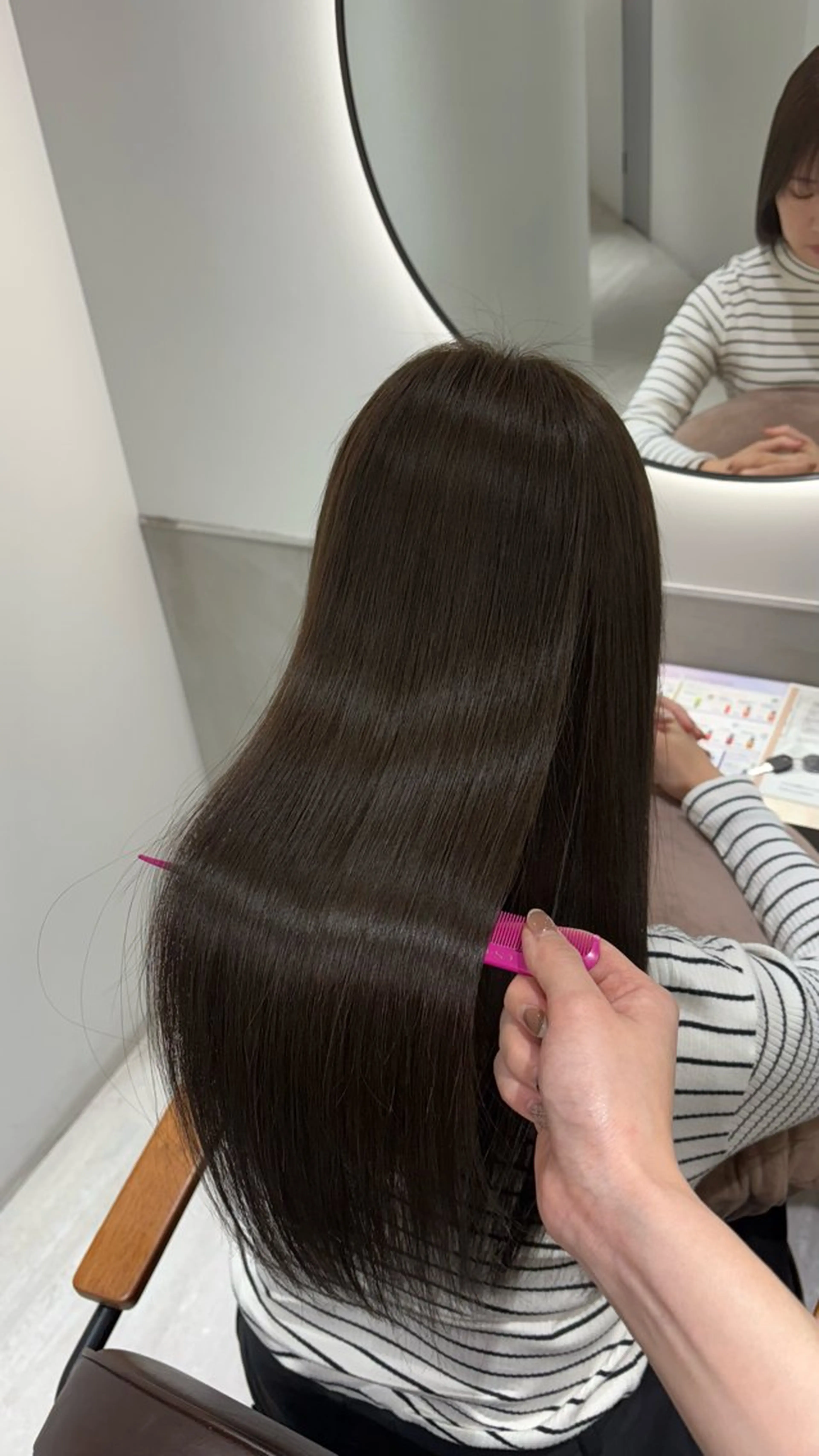 ロング カット ヘアカラー トリートメント 髪質改善/レイヤー× 縮毛矯正🤍maiのヘアスタイル