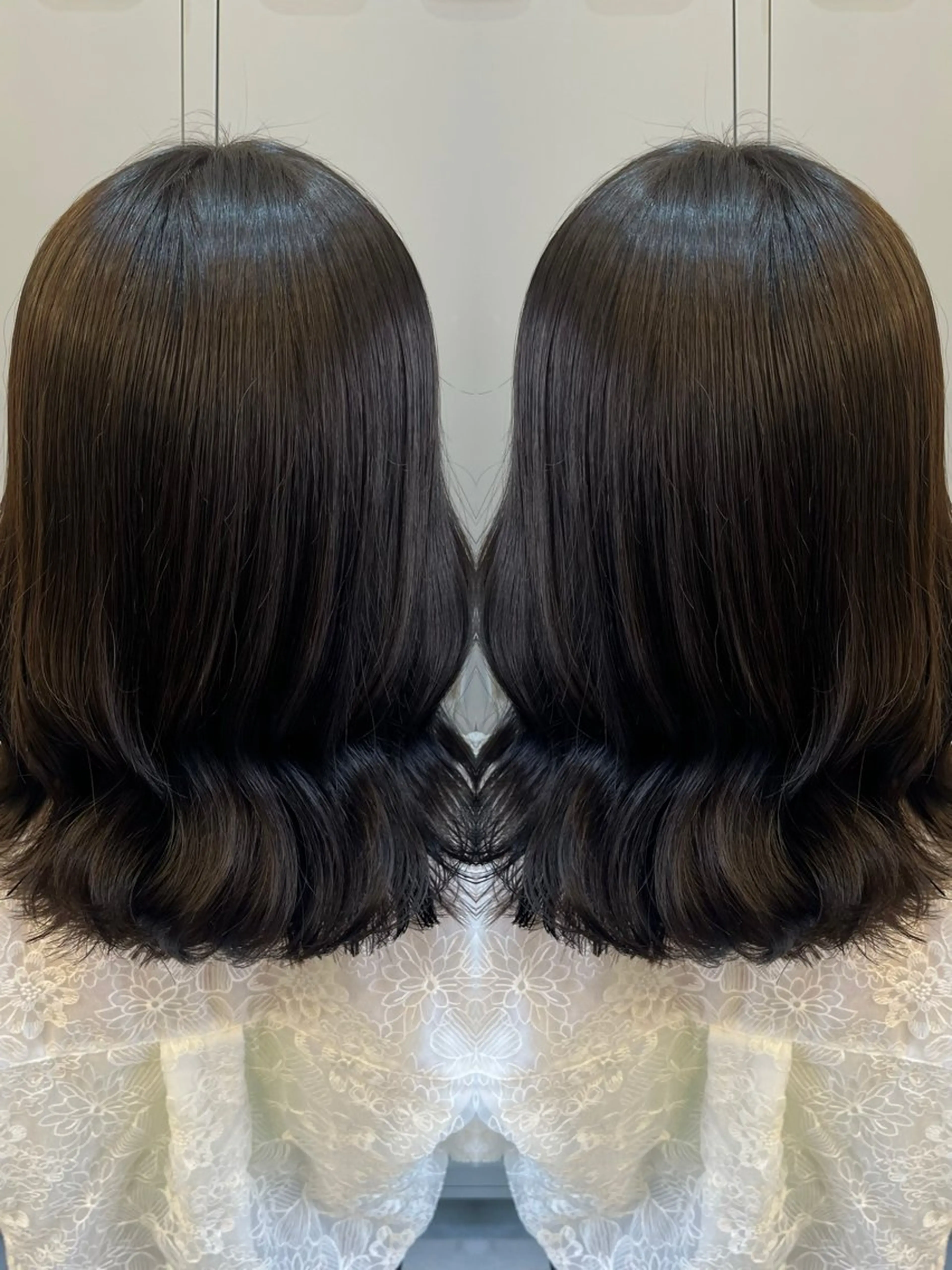 セミロング カラー ヘアカラー トリートメント 透け感ブラウンカラー /レイヤー🧸ナシコのヘアスタイル