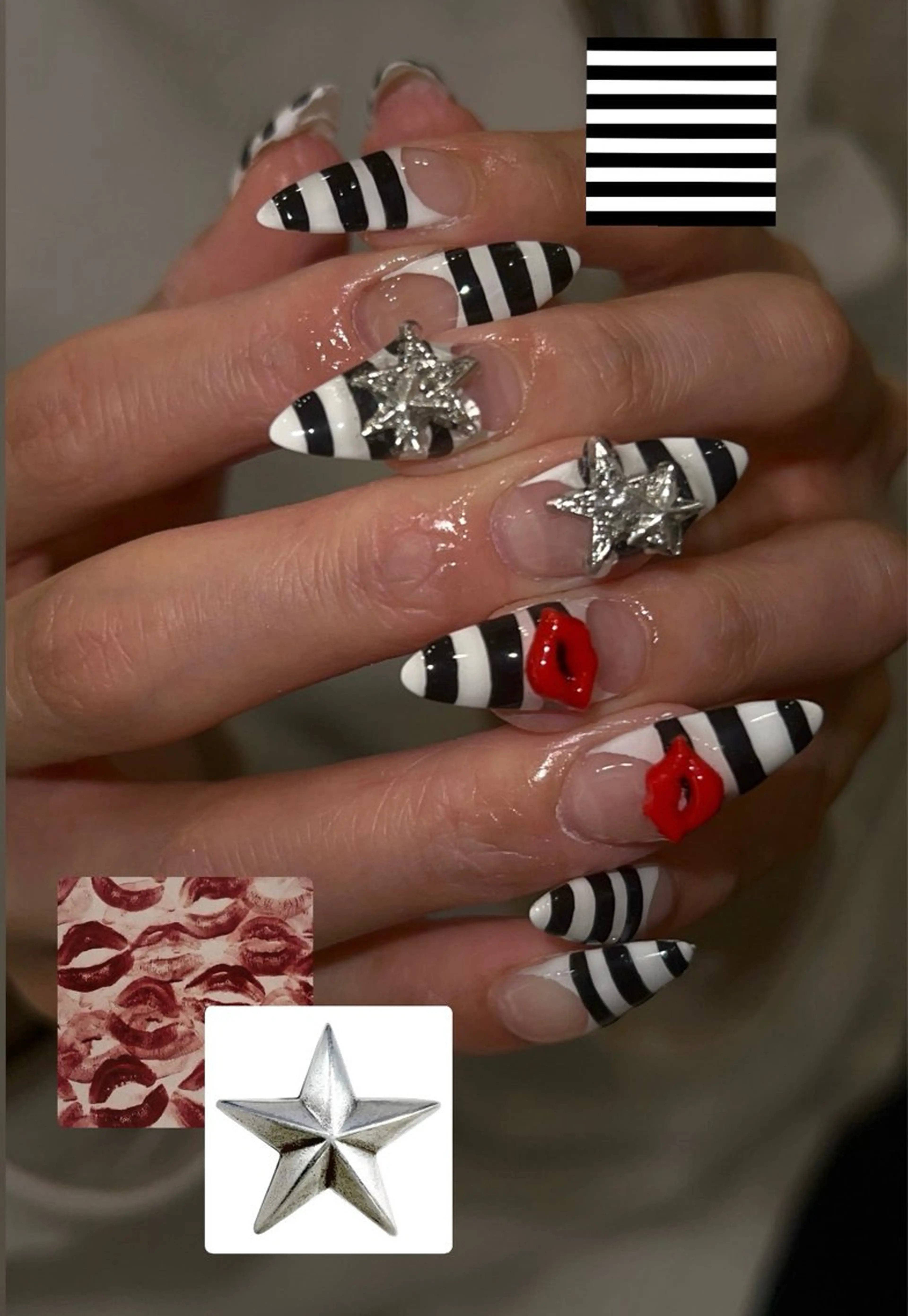 ネイル ボーダー ハンドネイル Luann nail Sakiのネイルデザイン