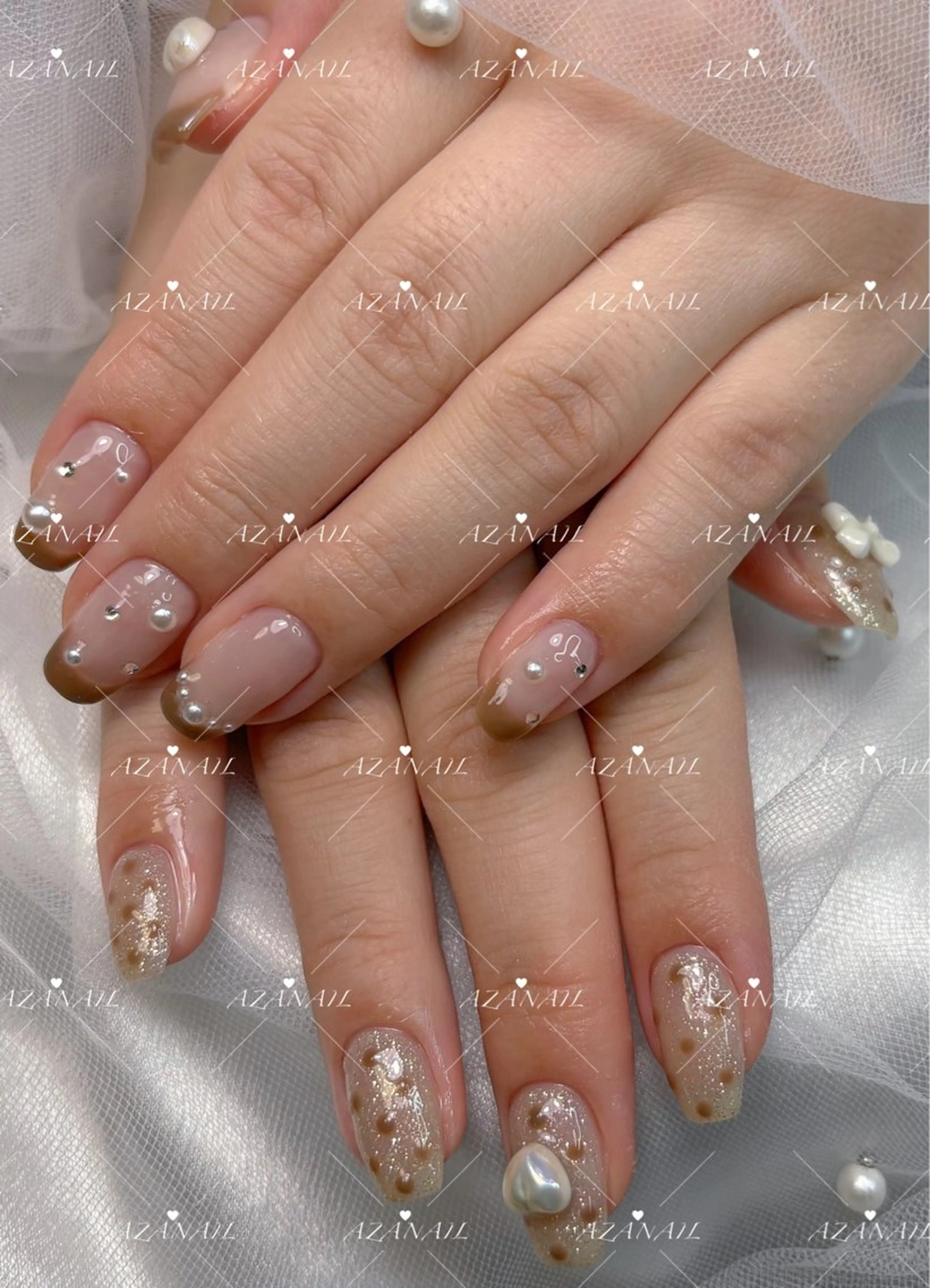 ネイル チークネイル グラデーション マグネットネイル シンプルネイル 春ネイル ハンドネイル AZA NAILROOMのネイルデザイン