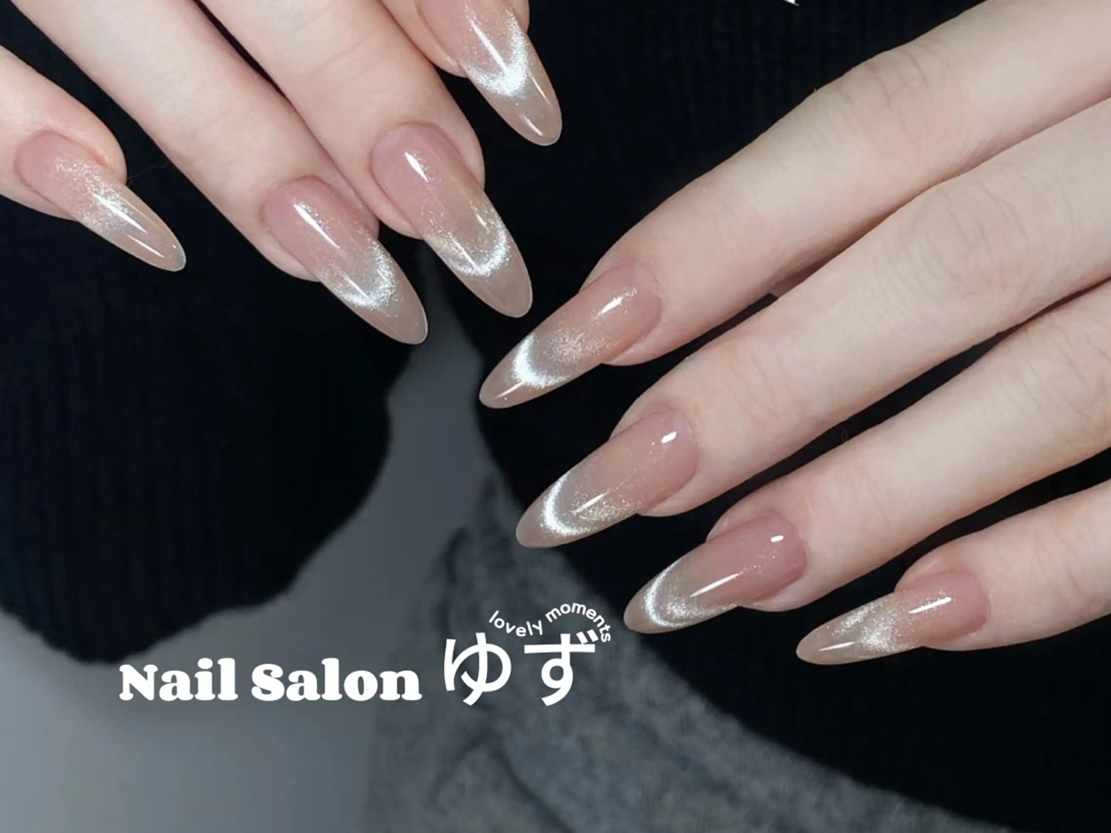 ネイル カジュアル チークネイル 成人式 ドット フレンチネイル ネイルサロン ゆずのネイルデザイン