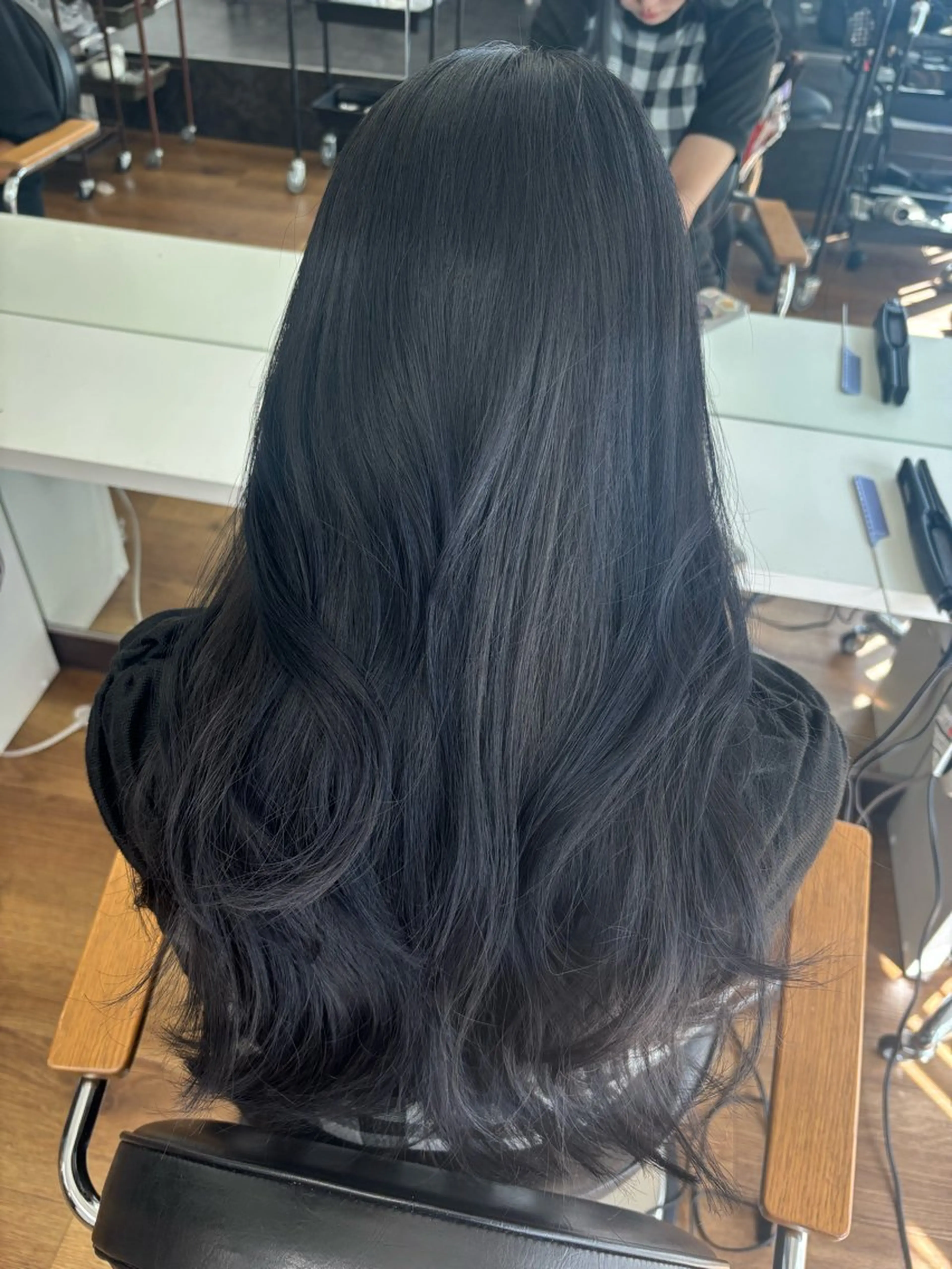 ロング カラー 黒髪 ブルーカラー ブルーブラック ヘアカラー kotone 🌙☁️のヘアスタイル