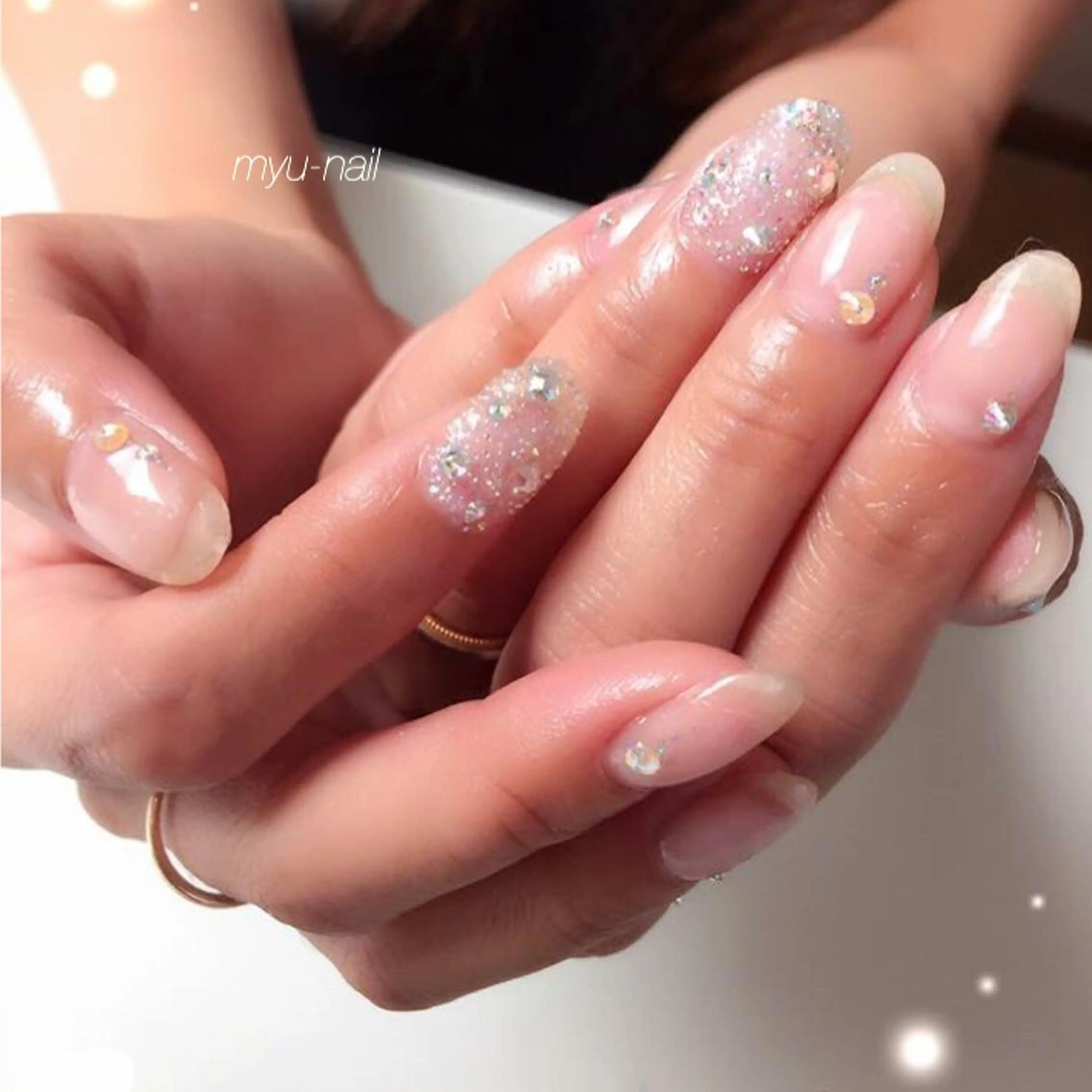 ネイル クリアネイル ジェルネイル ホームサロン myu-nailのネイルデザイン