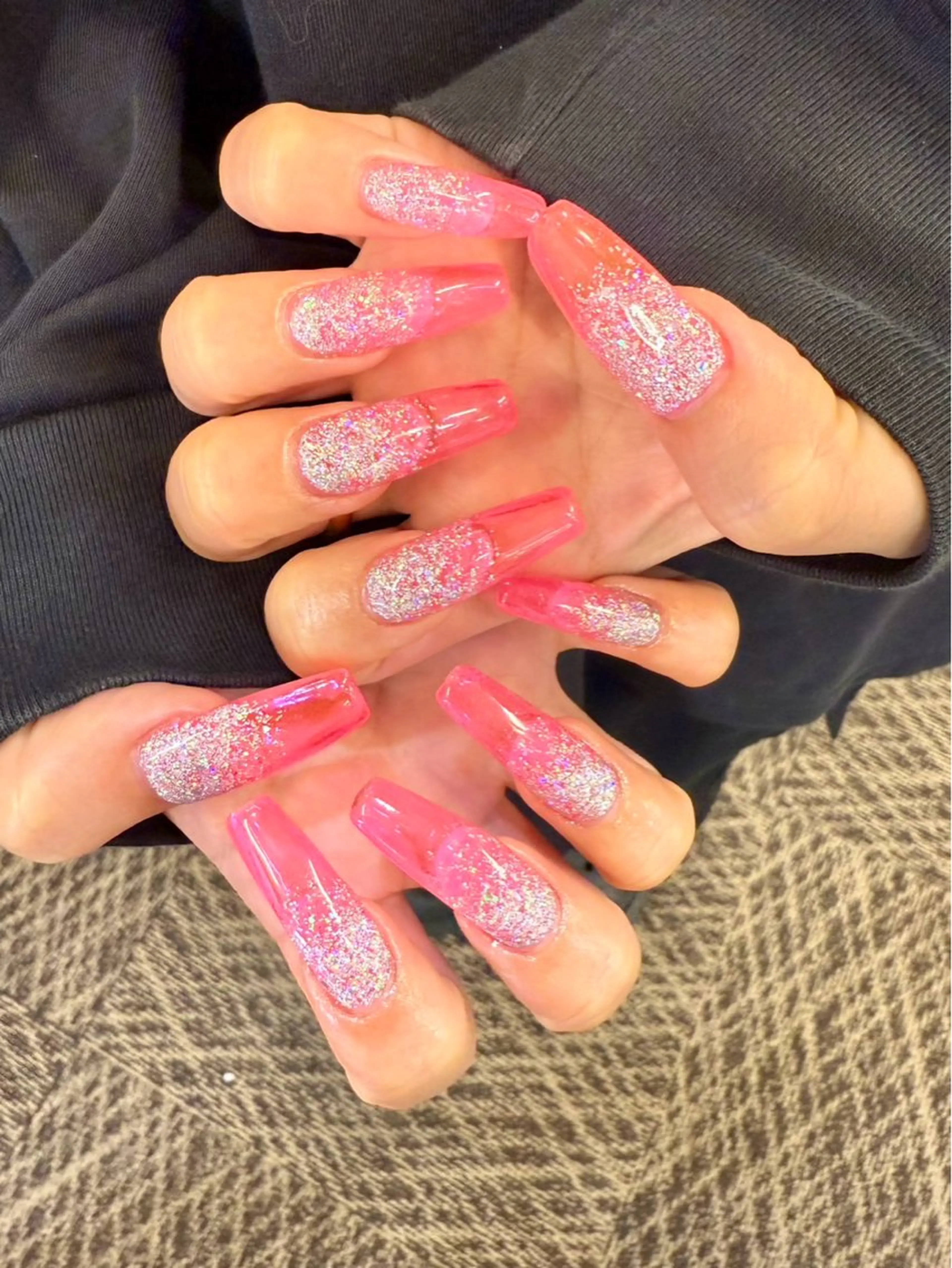 ネイル ラメ(グリッター) ロングネイル ハンドネイル Puti nailのネイルデザイン