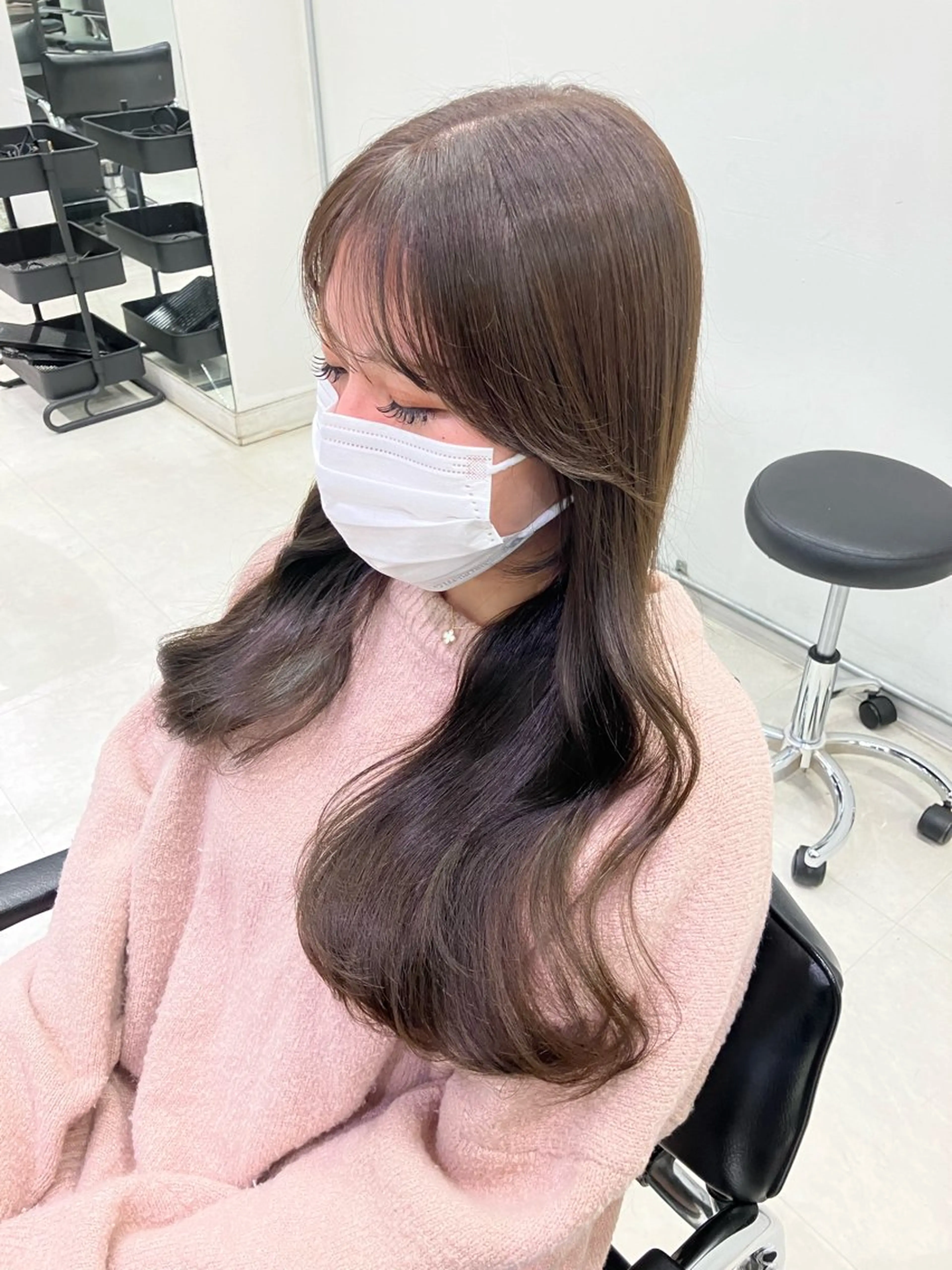 ロング カラー カット ヘアカラー トリートメント 💖ブリーチなし透明 感💖ASAHIのヘアスタイル