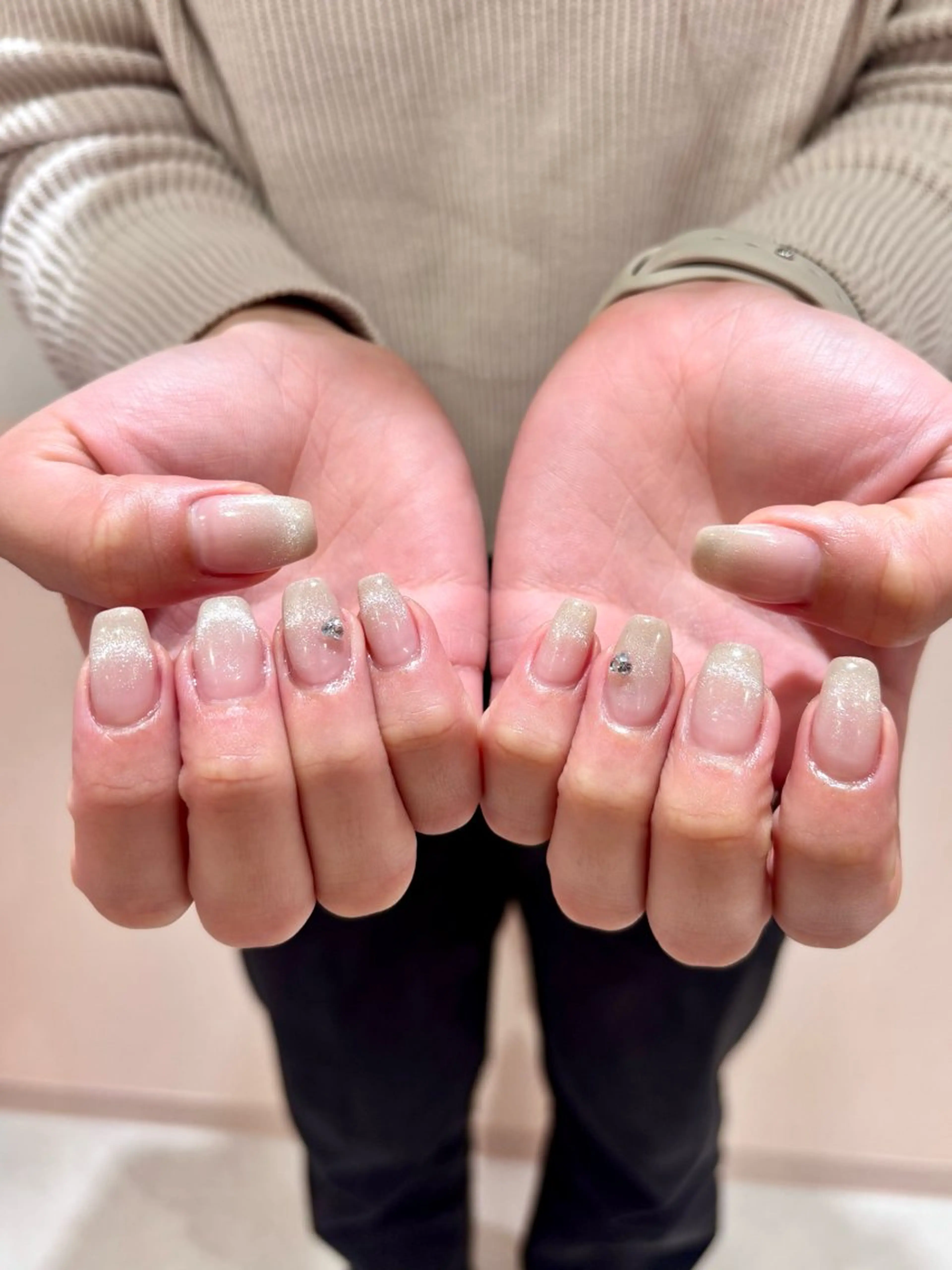 ネイル アートネイル フレンチネイル マグネットネイル マグネットフレンチ LUCY心斎橋/ 💍Saki💍のネイルデザイン